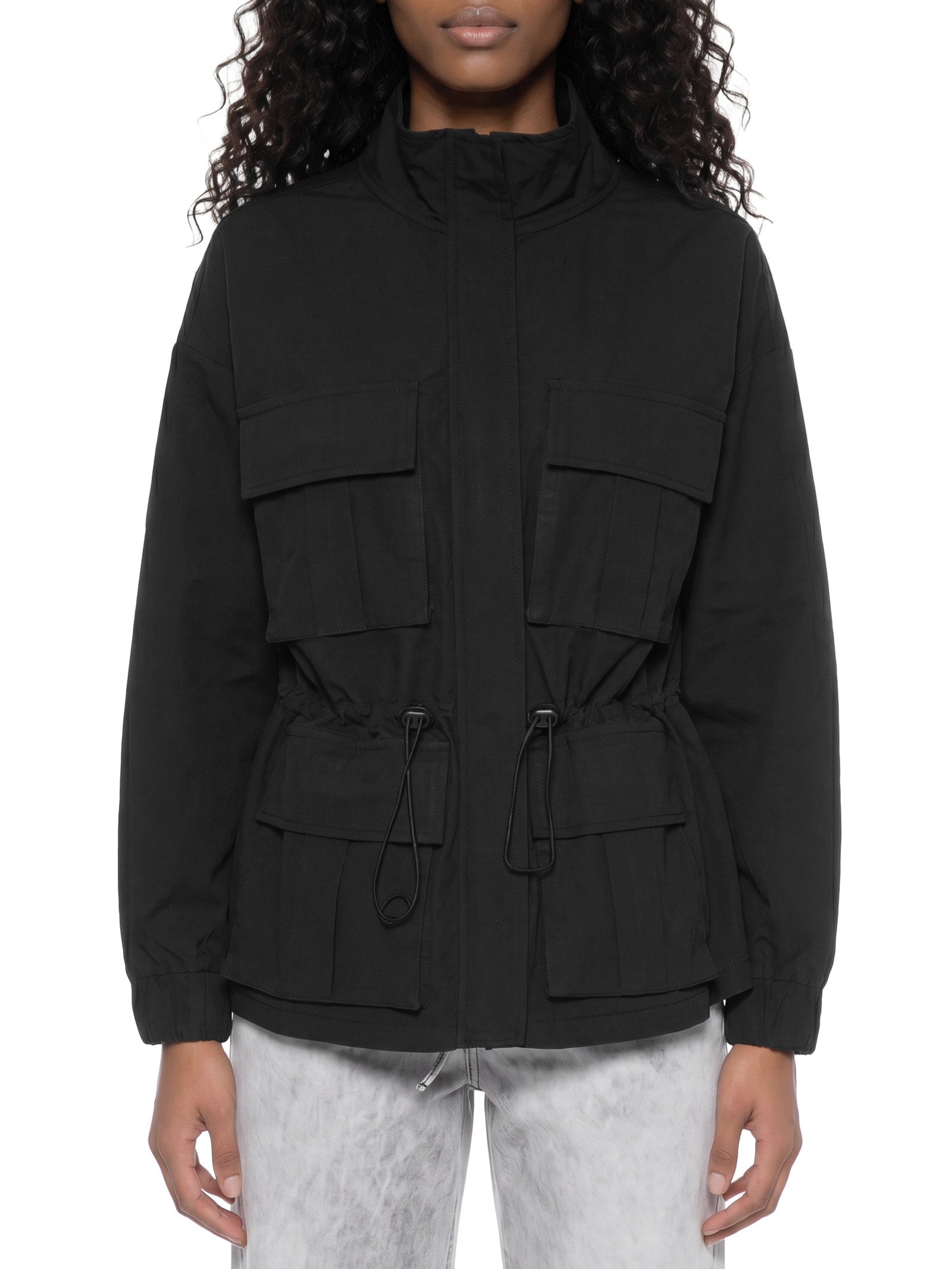 Parka Feminina Algodão Utilitário Preto Cantão