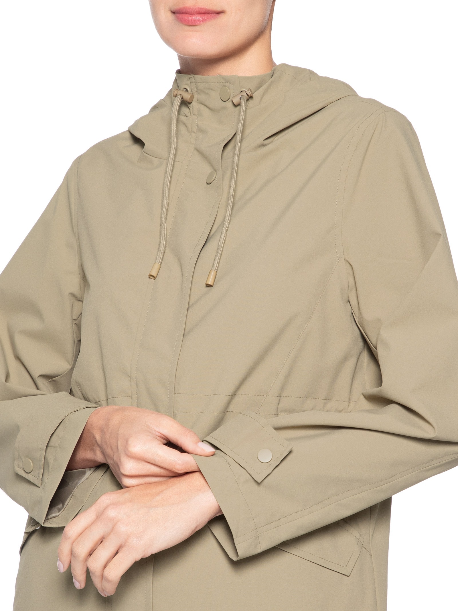 Parka Feminina com Gorro Bege Basiq