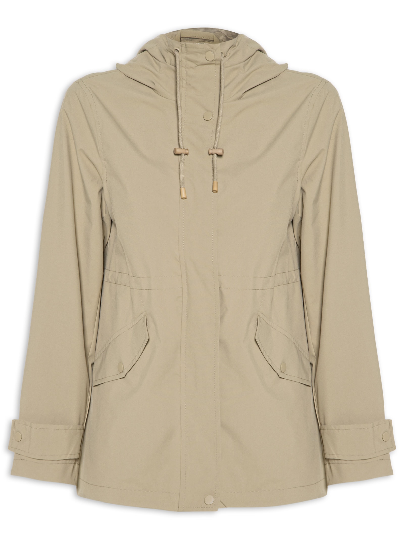 Parka Feminina com Gorro – Bege Basiq