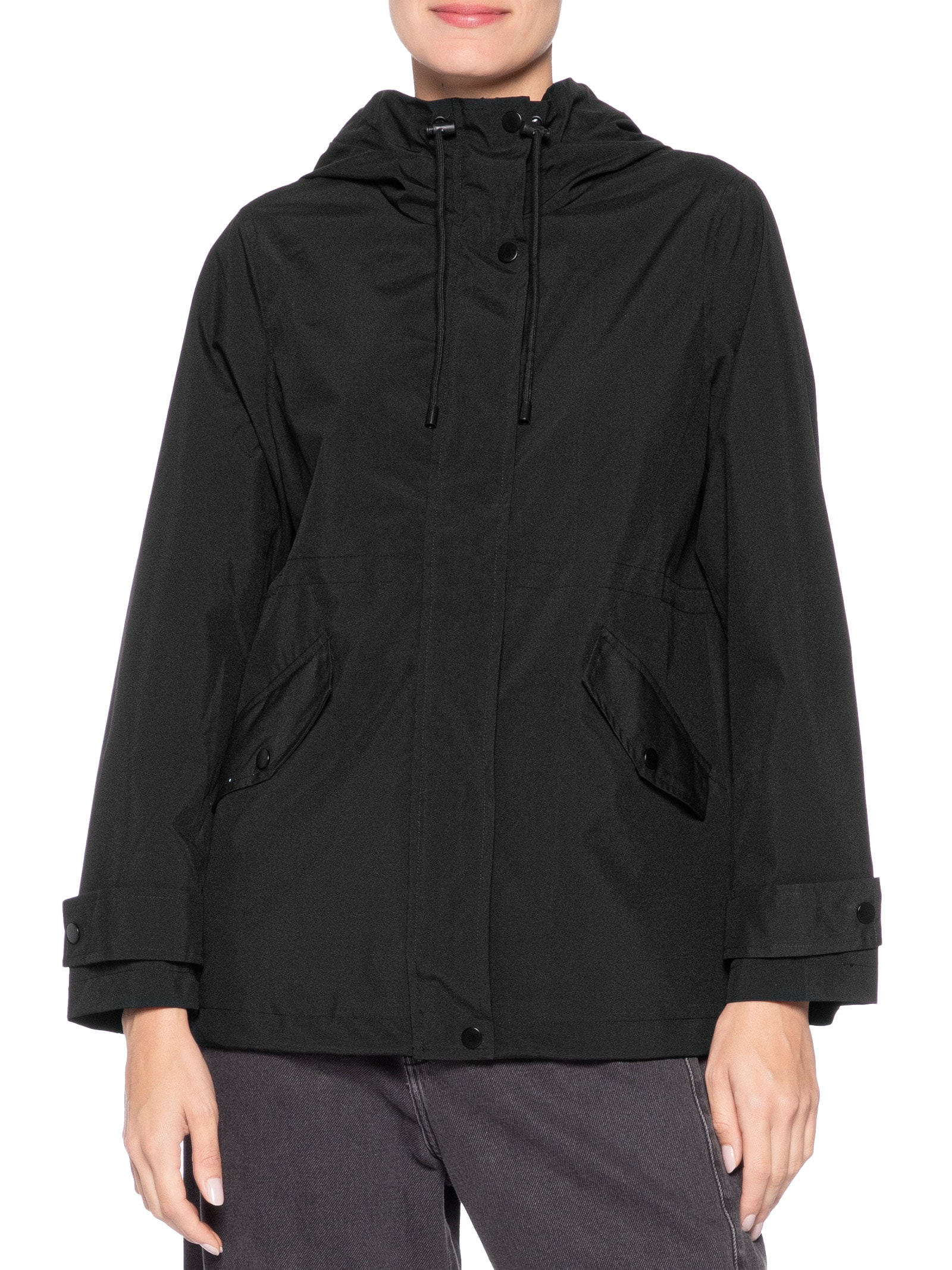 Parka Feminina com Gorro – Preto Basiq