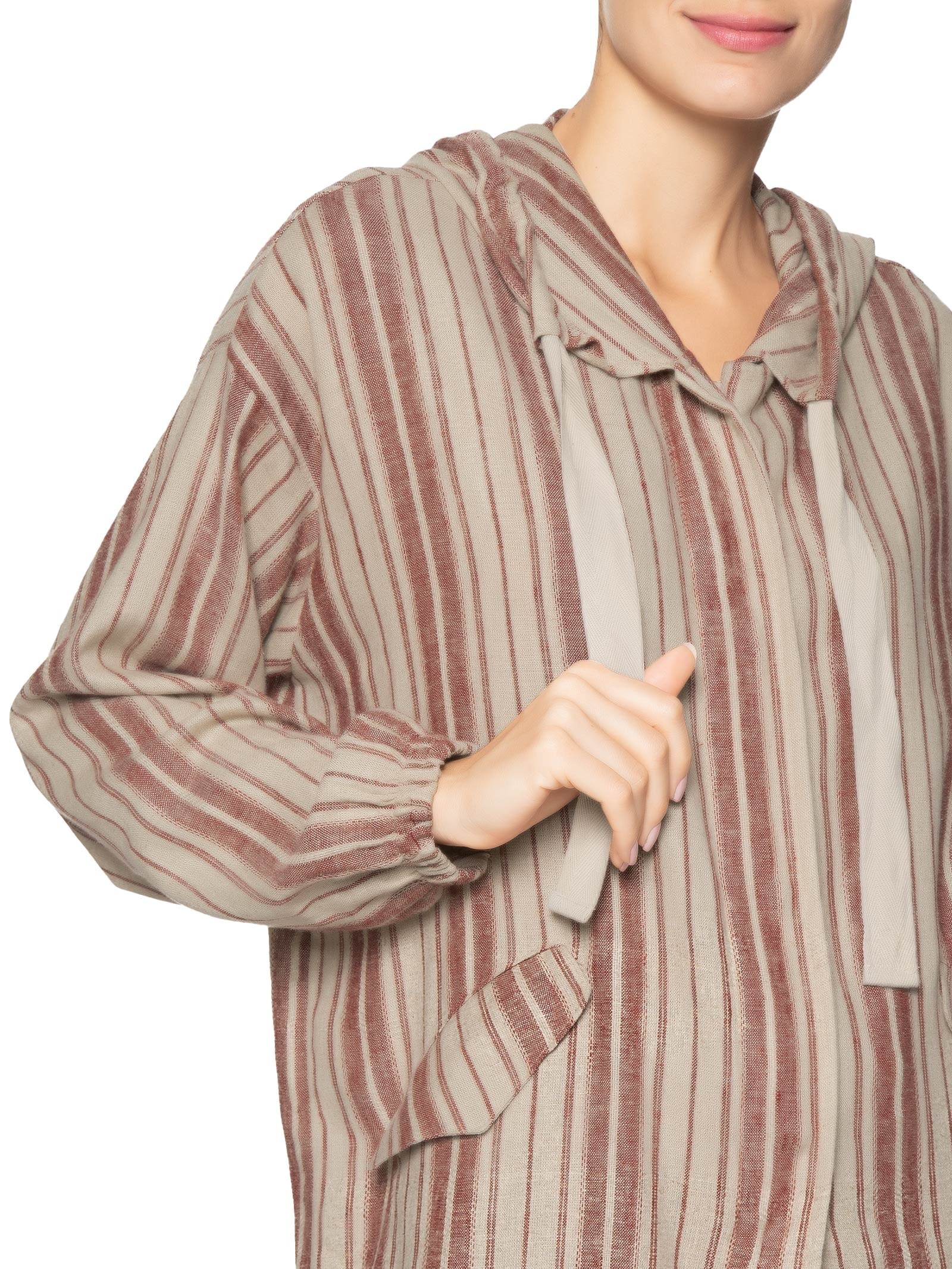 Parka Feminina Listras Paris Vermelho Cantão