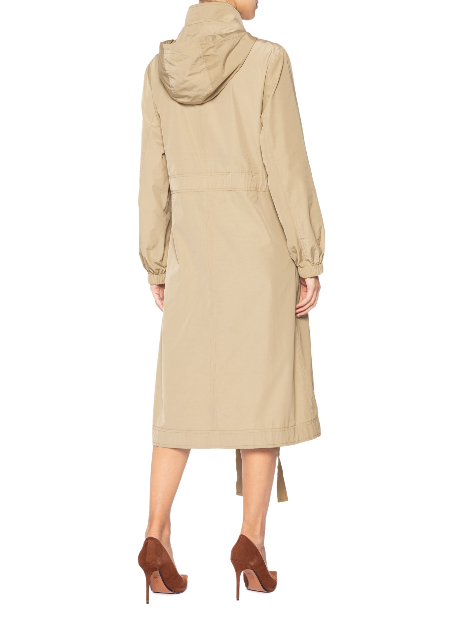 Parka Feminina Resistente A Água Manga Longa Com Capuz Bege Animale