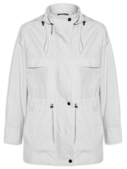 Parka Feminina Tricoline Listras – Branco