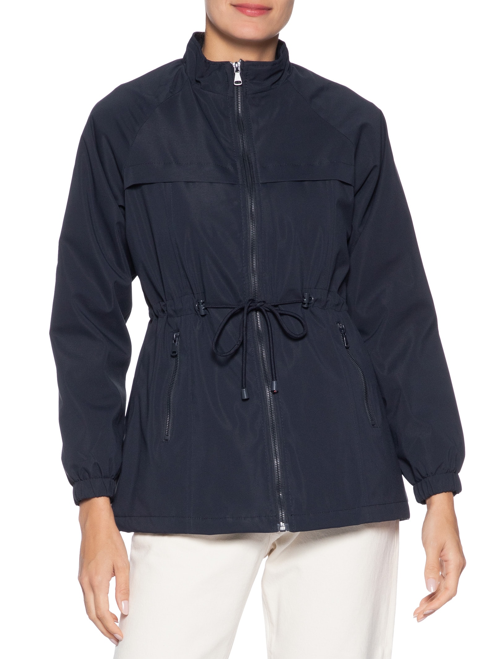 Parka Feminina Utilitária Ajustável Azul Basiq