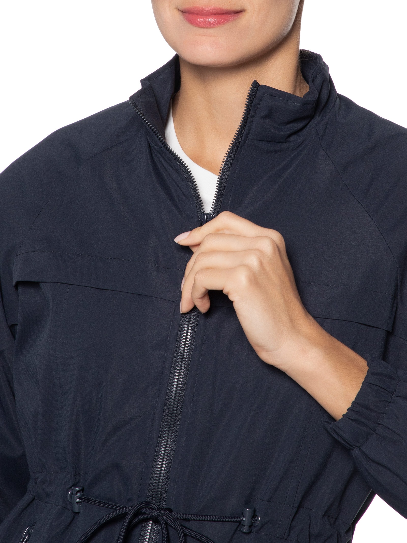 Parka Feminina Utilitária Ajustável Azul Basiq