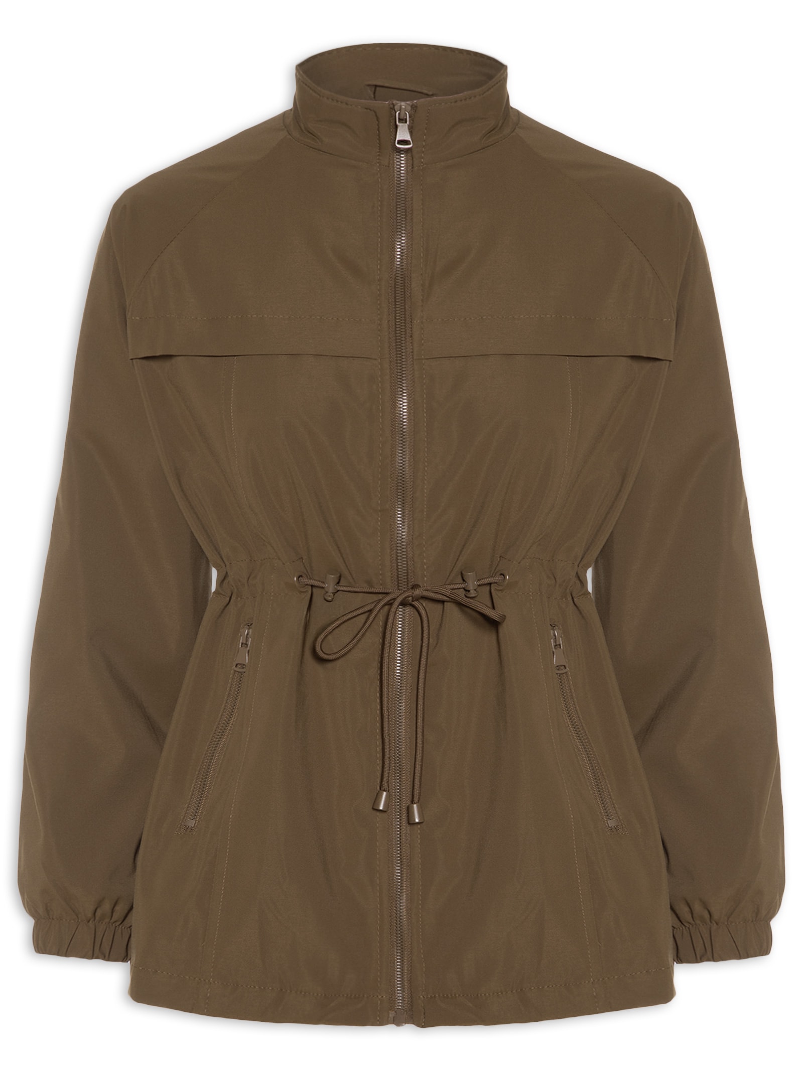 Parka Feminina Utilitária Ajustável Marrom Basiq