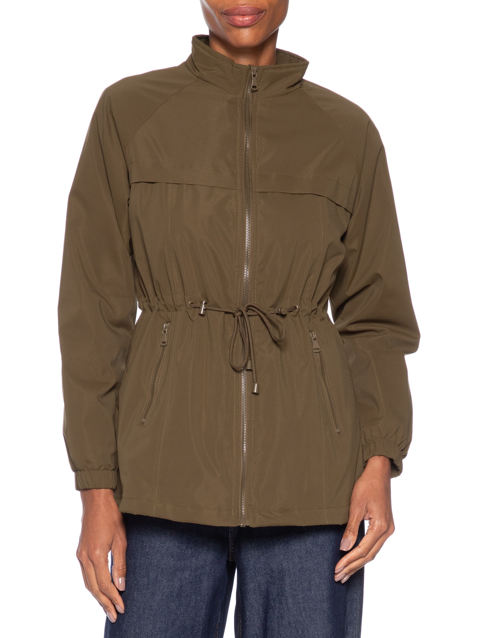 Parka Feminina Utilitária Ajustável Marrom Basiq