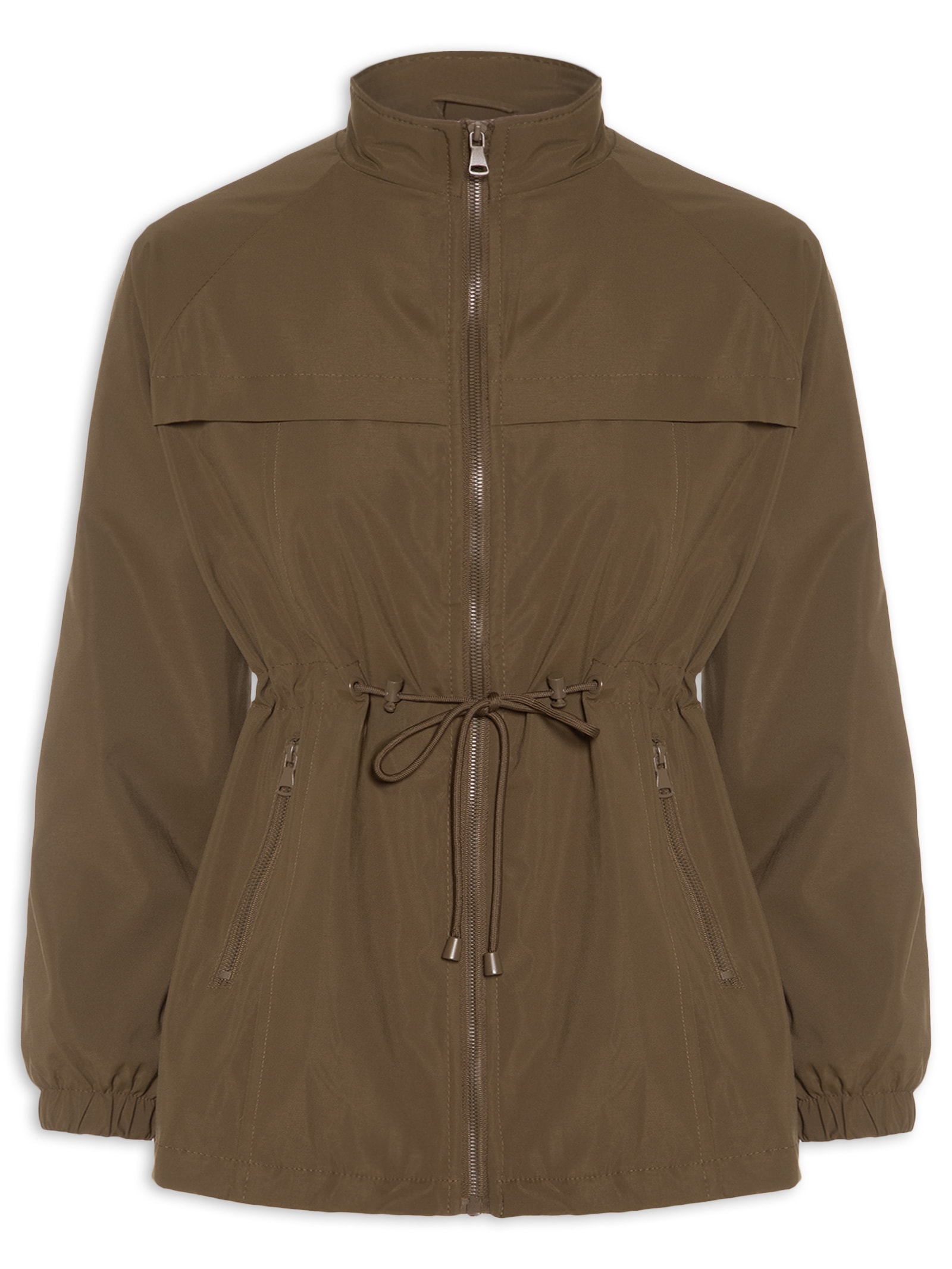 Parka Feminina Utilitária Ajustável Marrom Basiq