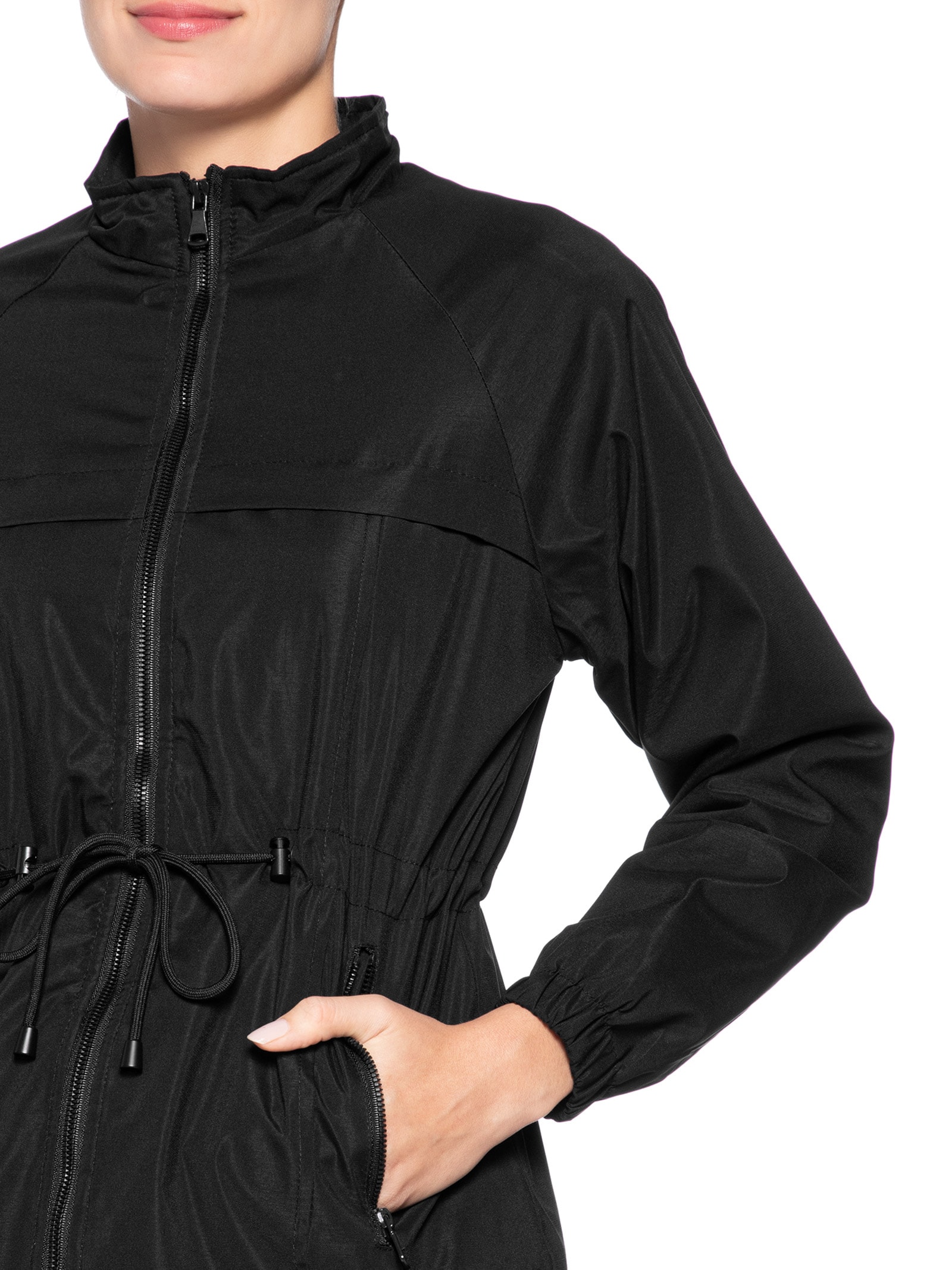 Parka Feminina Utilitária Ajustável   – Preto Basiq