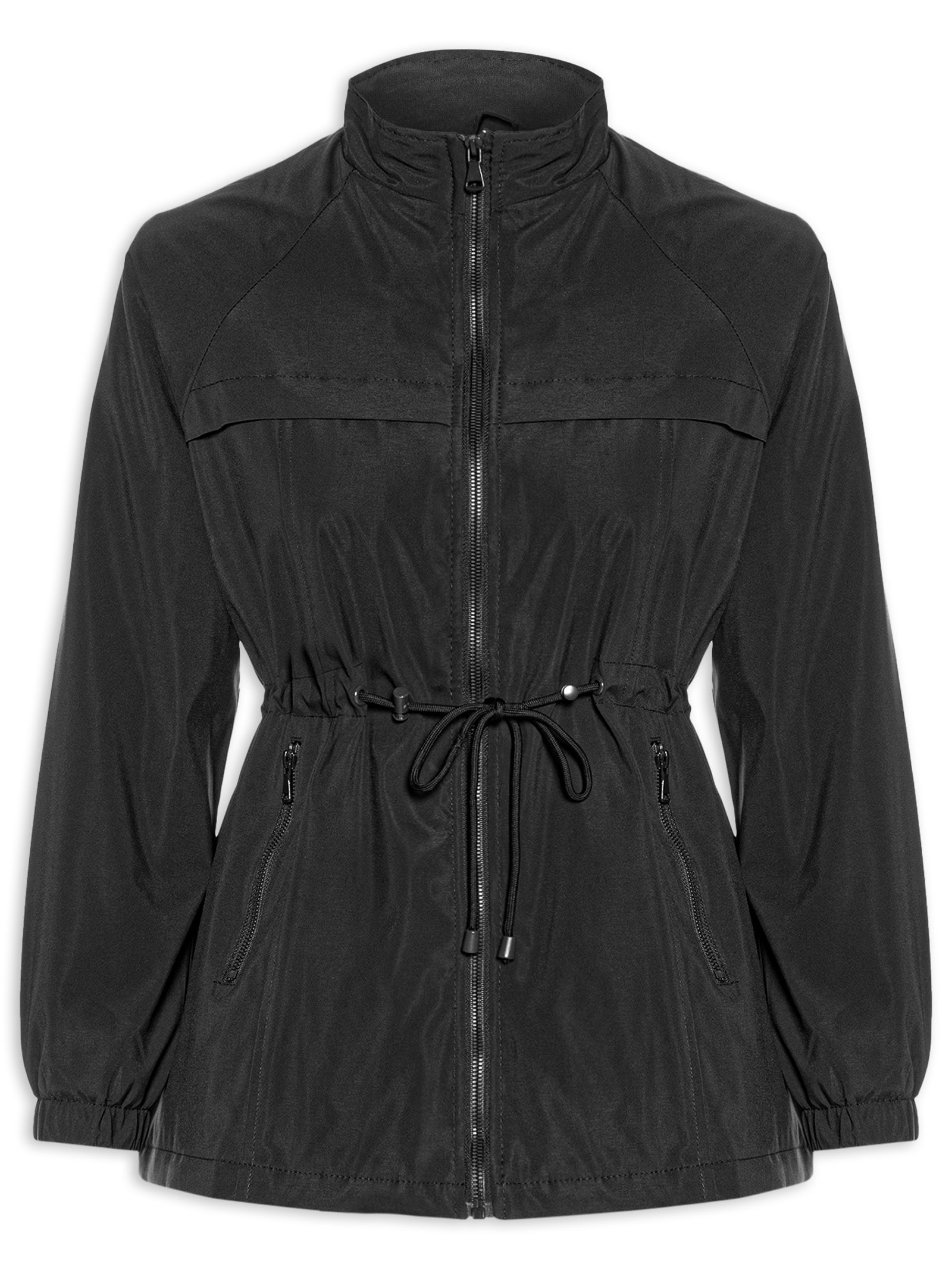 Parka Feminina Utilitária Ajustável   – Preto Basiq