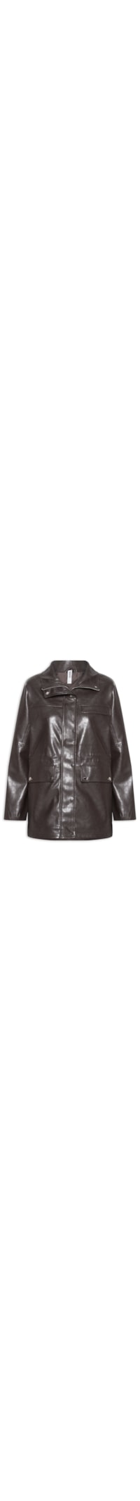 Parka Feminina Utilitária Gola Alta - Marrom