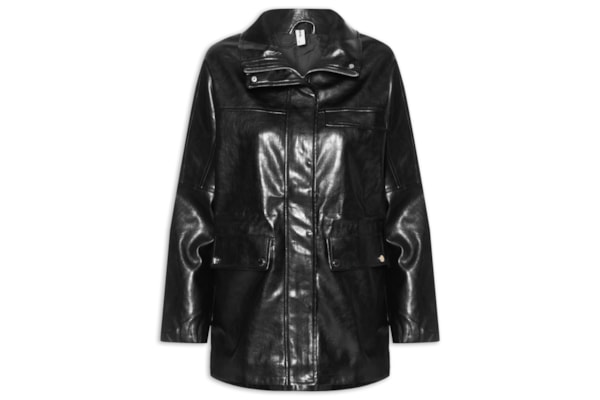 Parka Feminina Utilitária Gola Alta - Preto