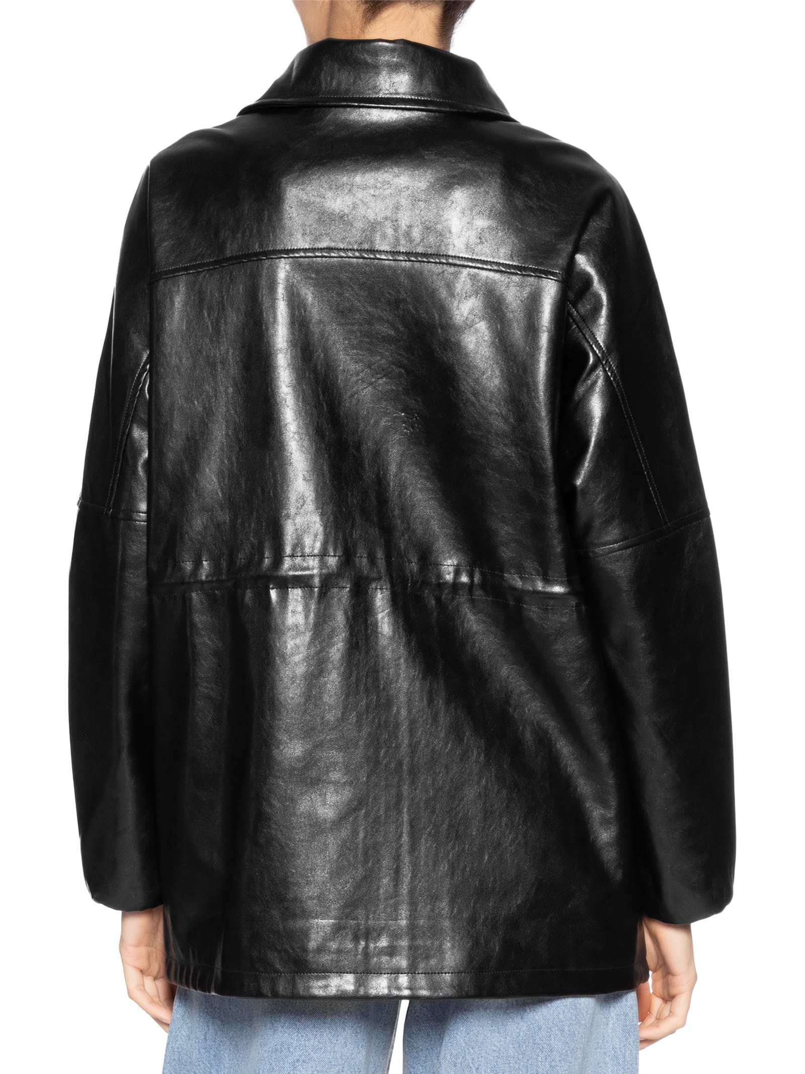 Parka Feminina Utilitária Gola Alta Preto Basiq