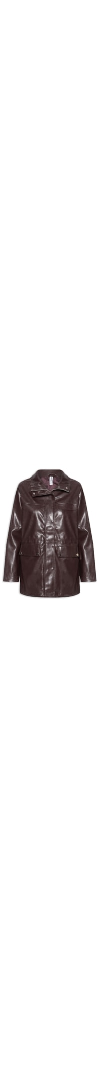 Parka Feminina Utilitária Gola Alta - Vermelho