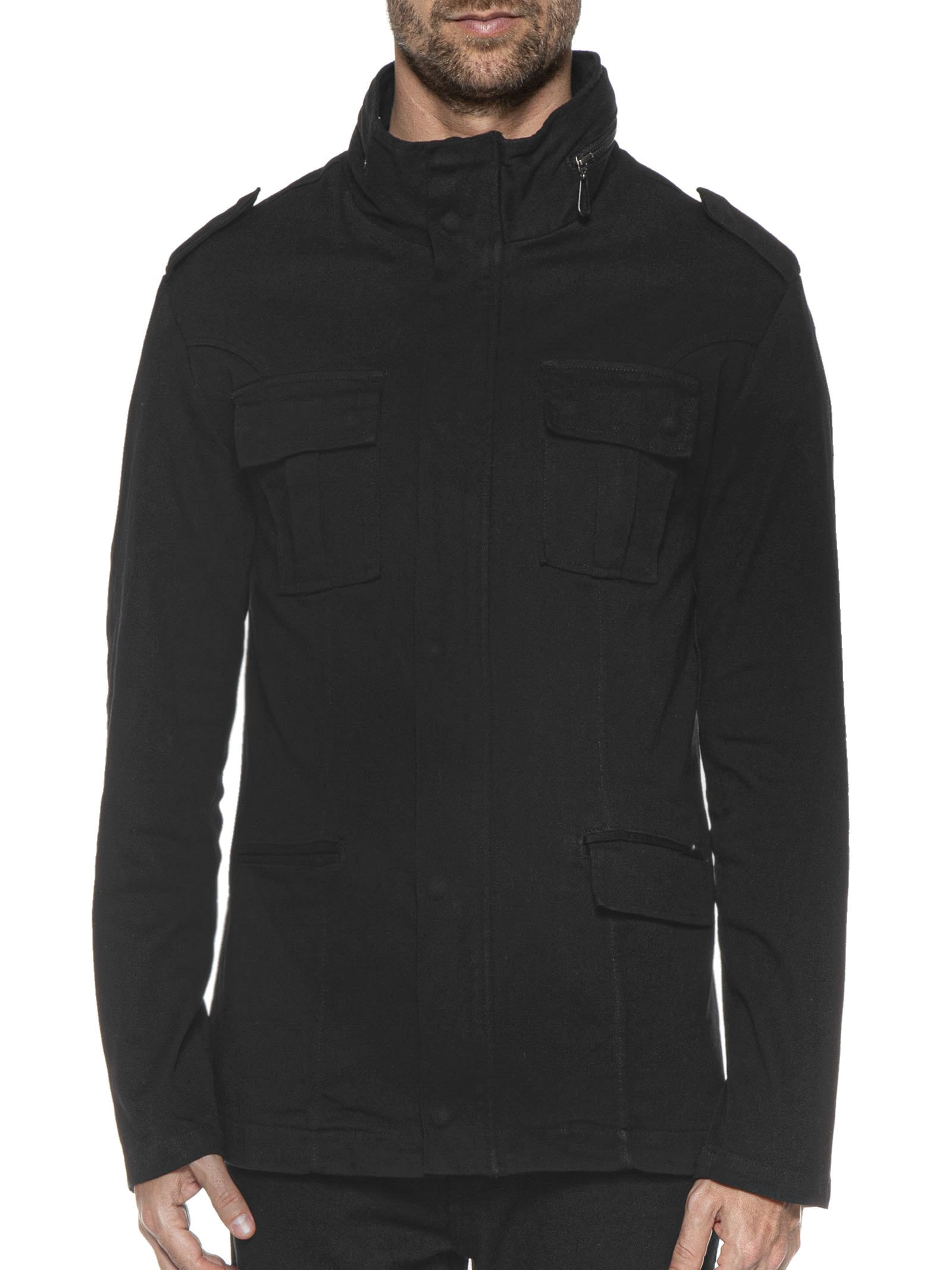 Parka Masculina Pockets Gola Alta Preto Osklen