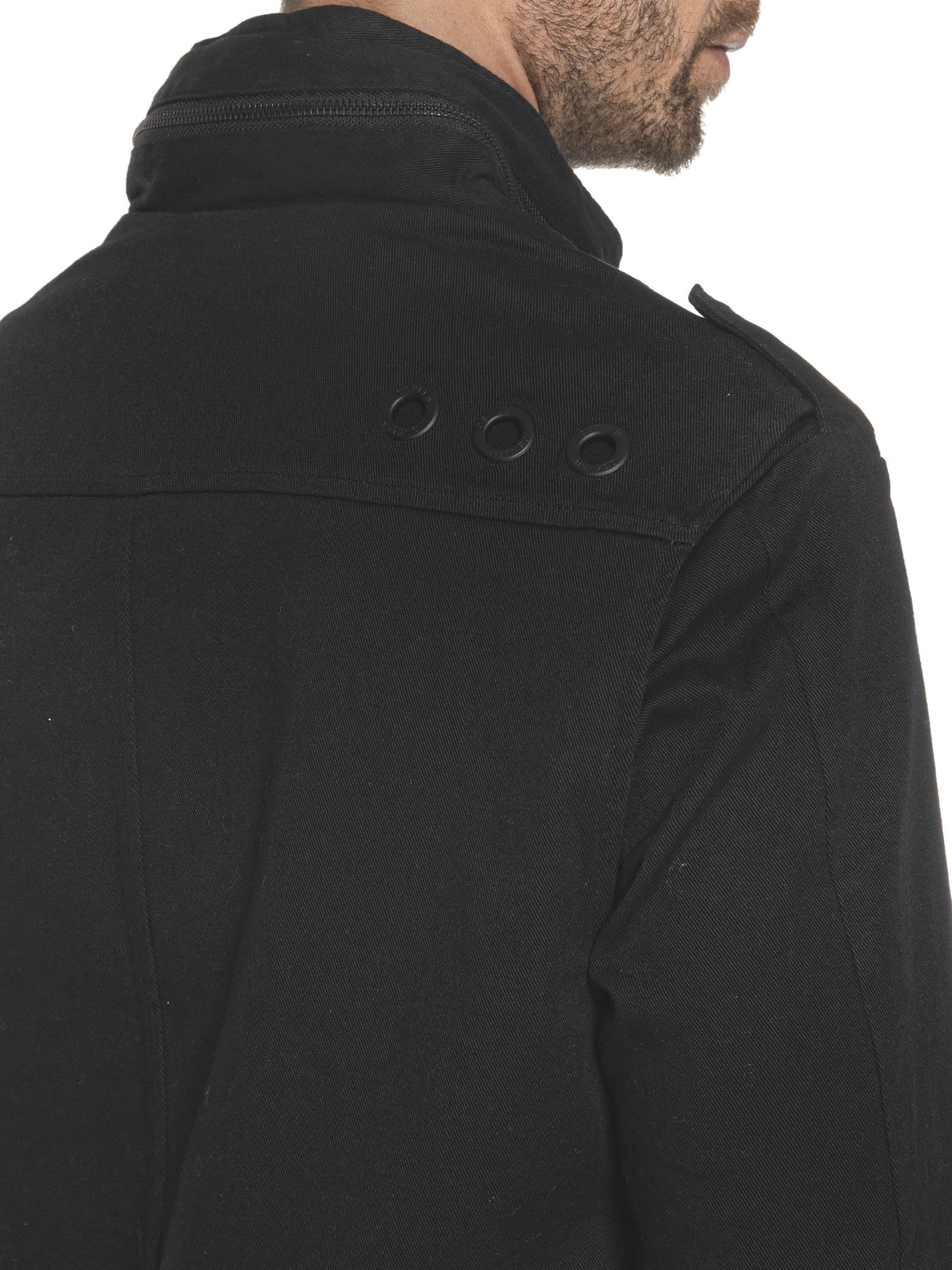 Parka Masculina Pockets Gola Alta Preto Osklen