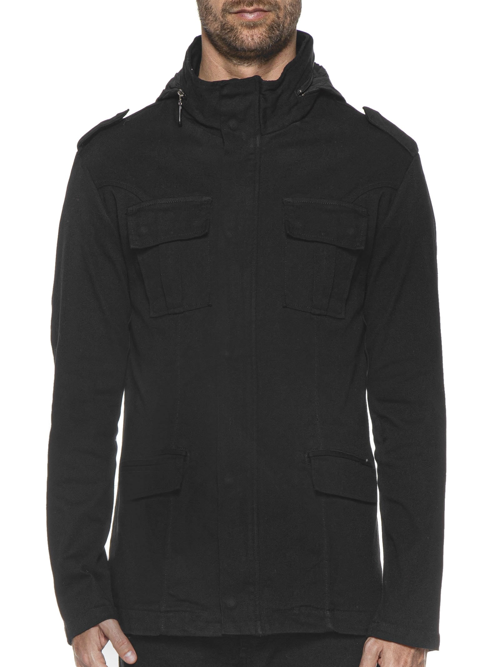 Parka Masculina Pockets Gola Alta Preto Osklen