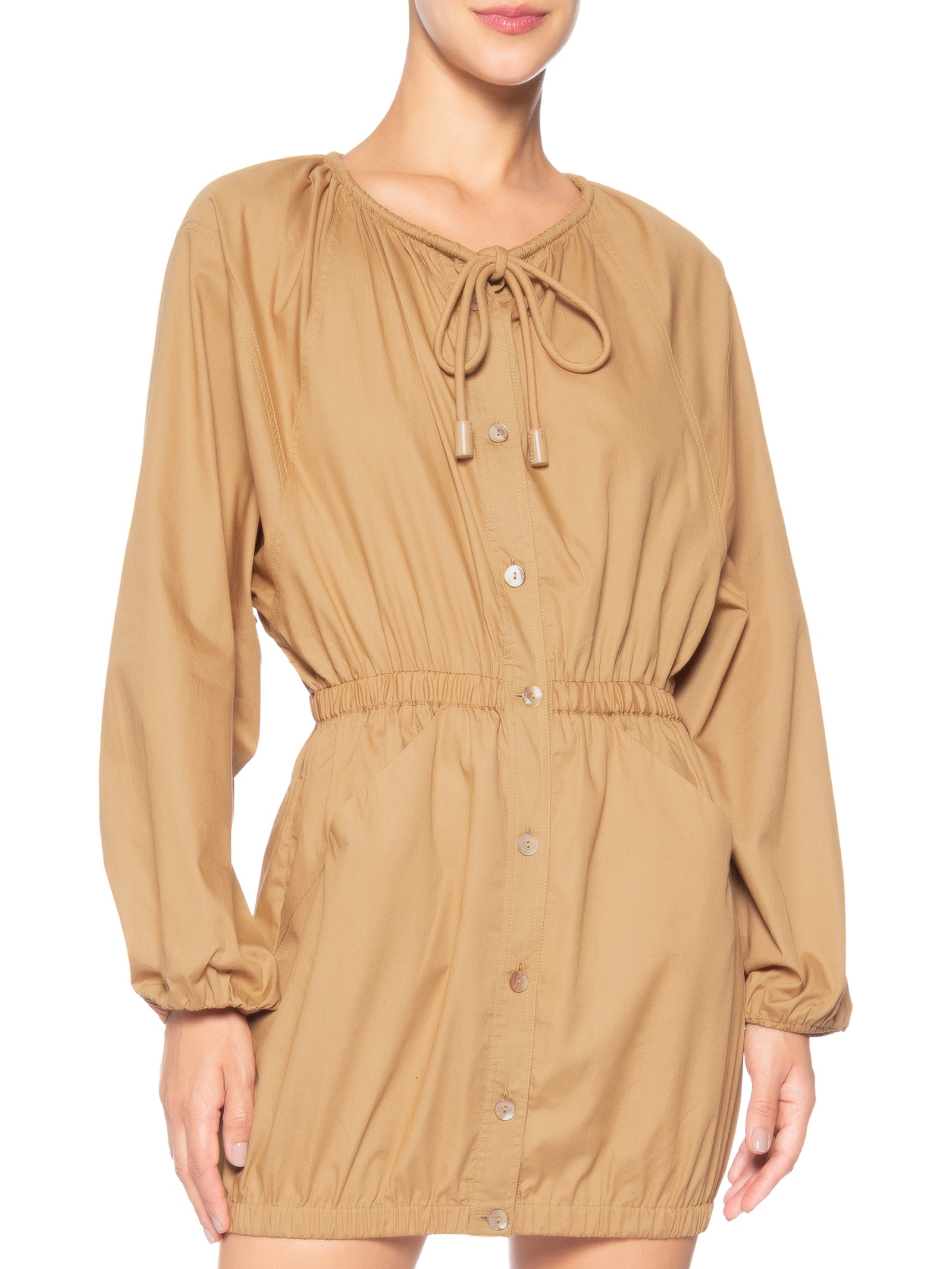 Parka Vestido Tan Bege Animale