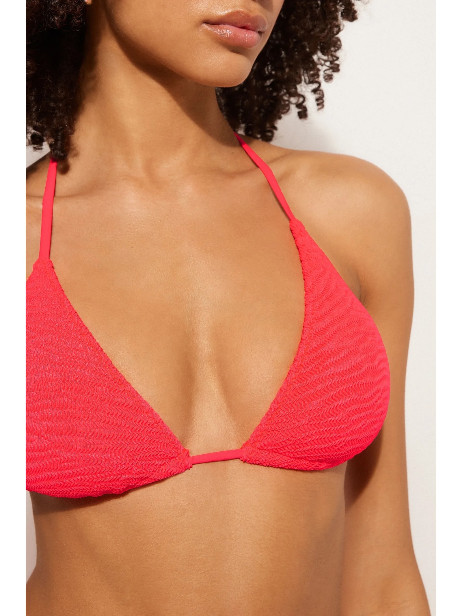 Parte De Cima Biquíni Cortininha Crinkle Waves Rosa Calzedonia