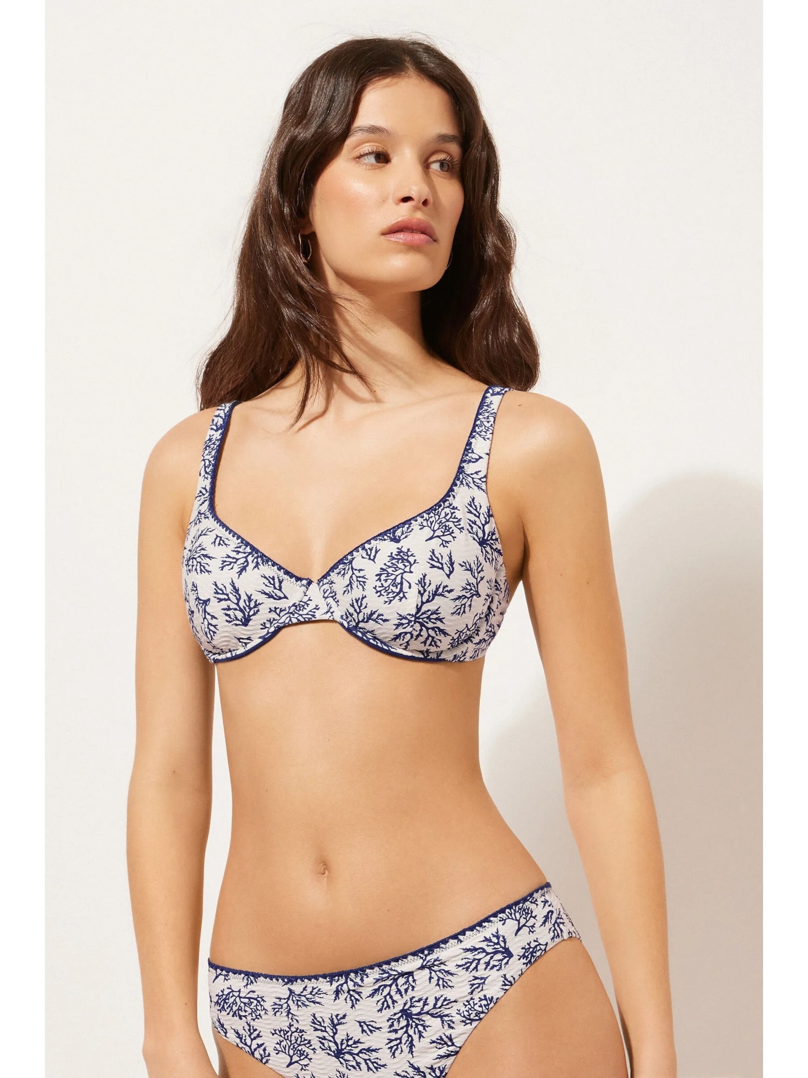 Parte De Cima De Biquíni Balconette Blue Corals Azul Calzedonia