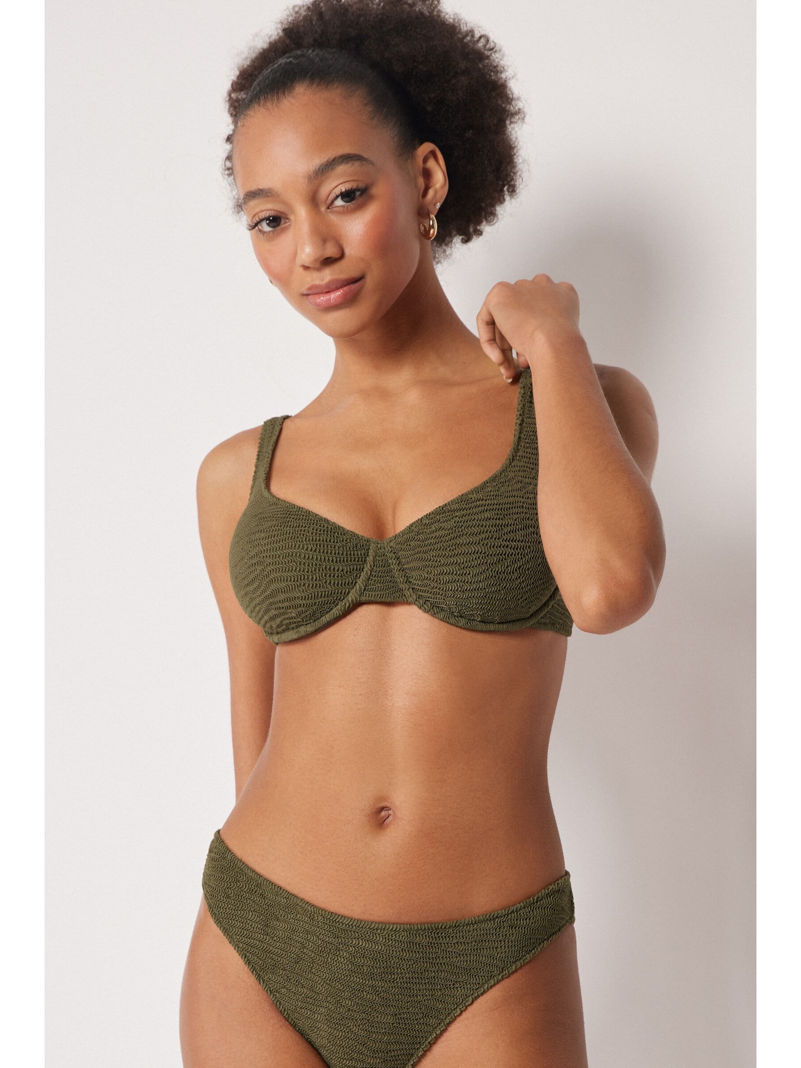 Parte De Cima De Biquíni Balconette Crinkle Waves Verde Calzedonia