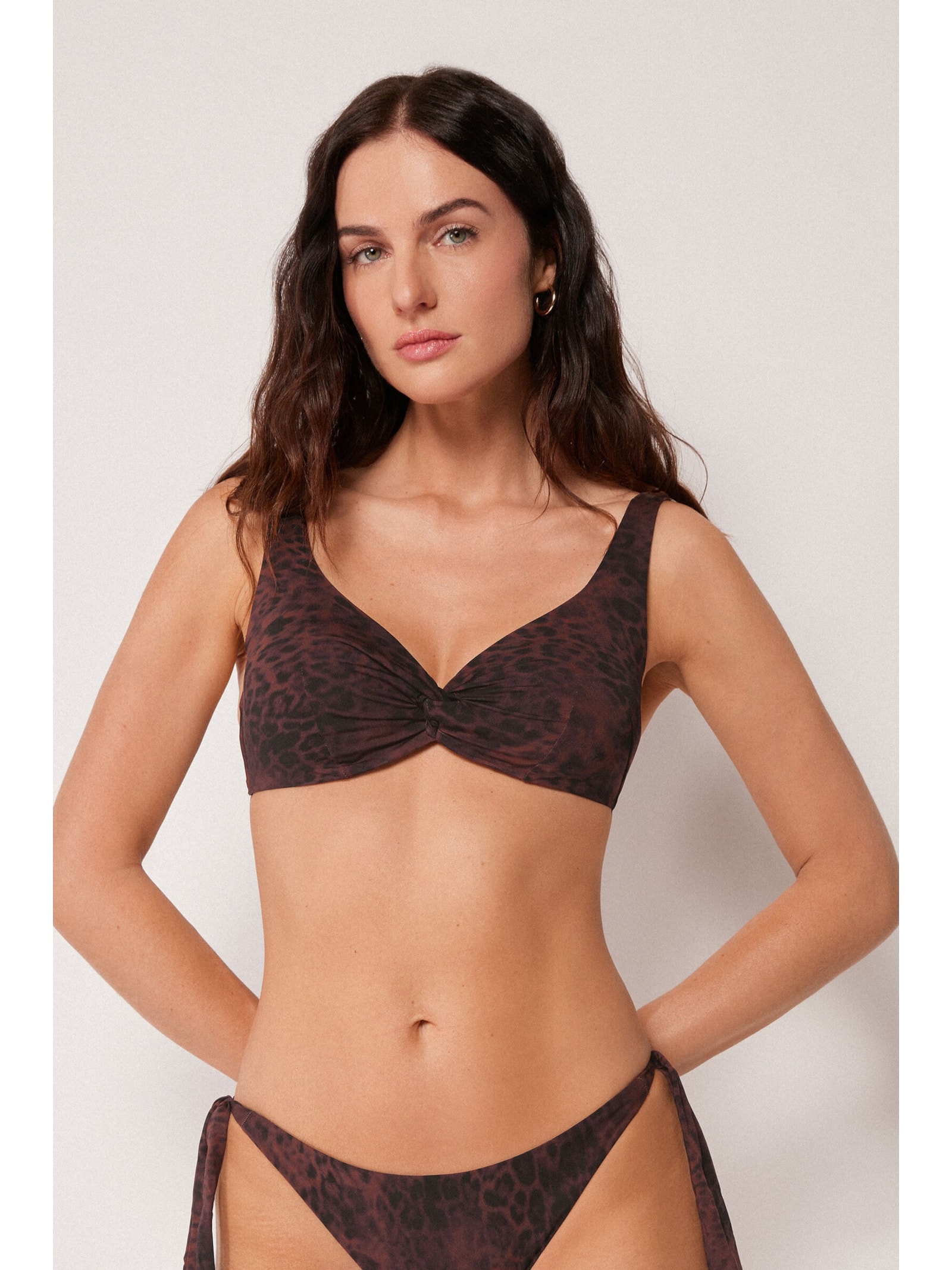 Parte De Cima De Biquíni Balconette Dark Animalier Marrom Calzedonia