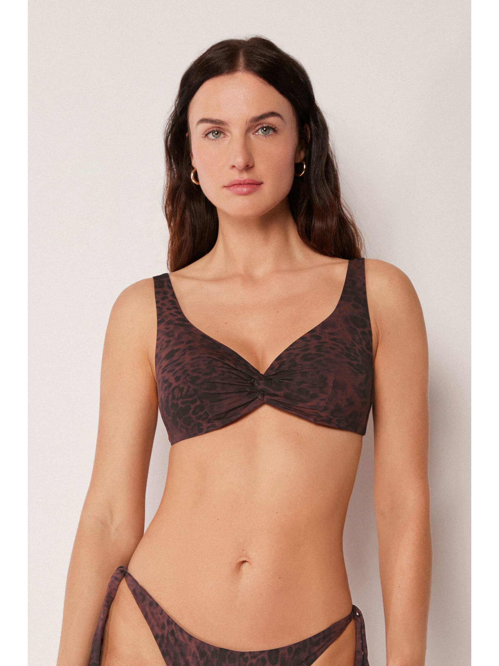 Parte De Cima De Biquíni Balconette Dark Animalier Marrom Calzedonia