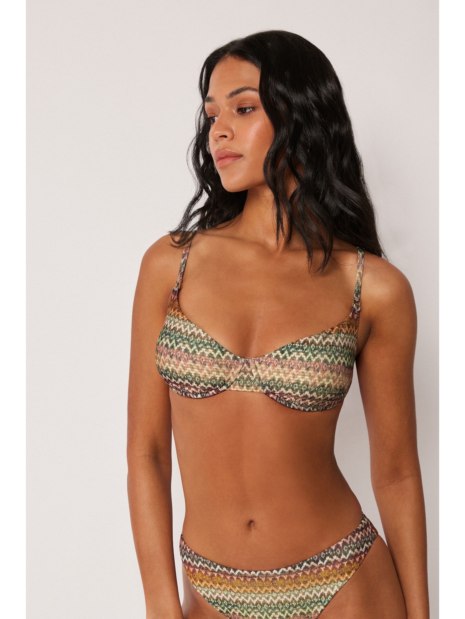 Parte De Cima De Biquíni Balconette Elegant Ethnic Verde Calzedonia