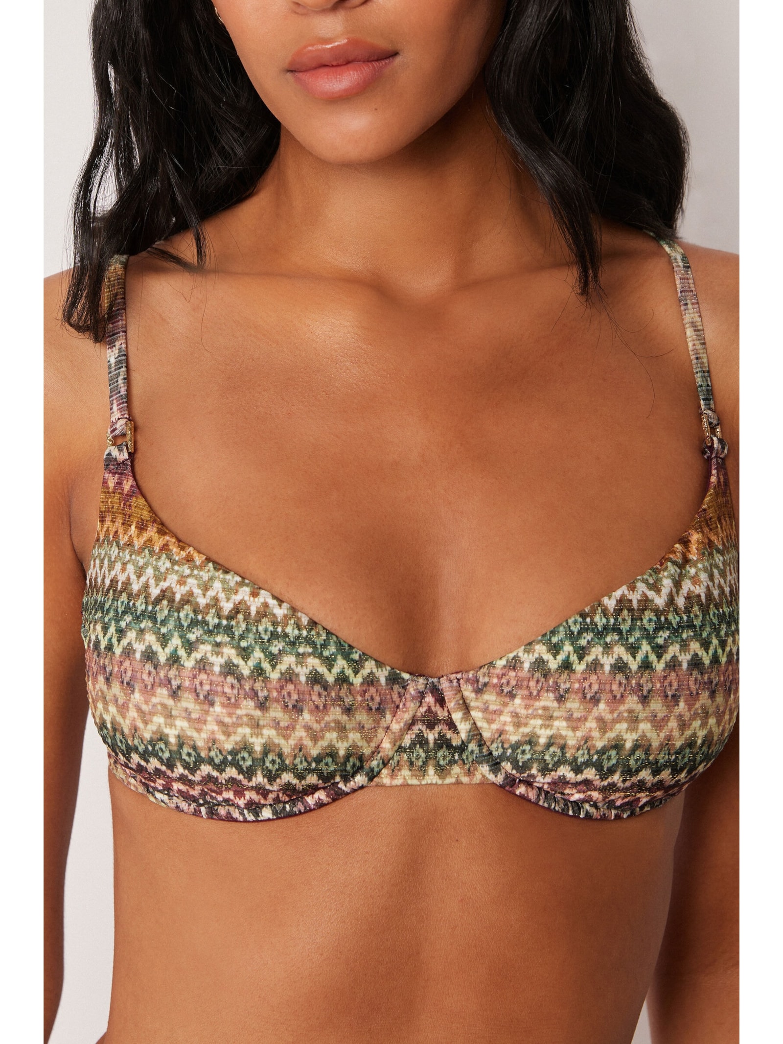 Parte De Cima De Biquíni Balconette Elegant Ethnic Verde Calzedonia