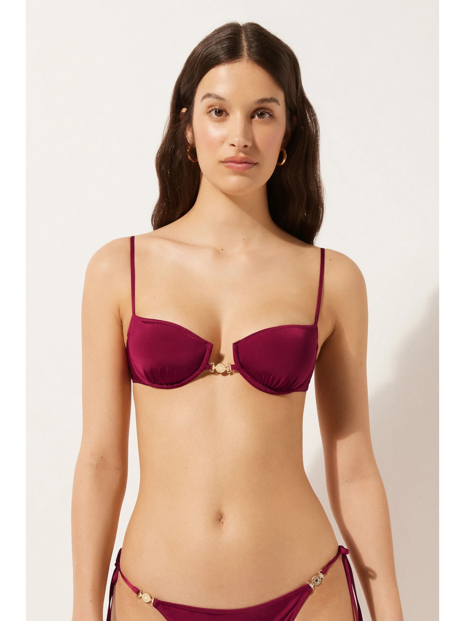 Parte De Cima De Biquíni Balconette Minimal Fit Bordô Calzedonia