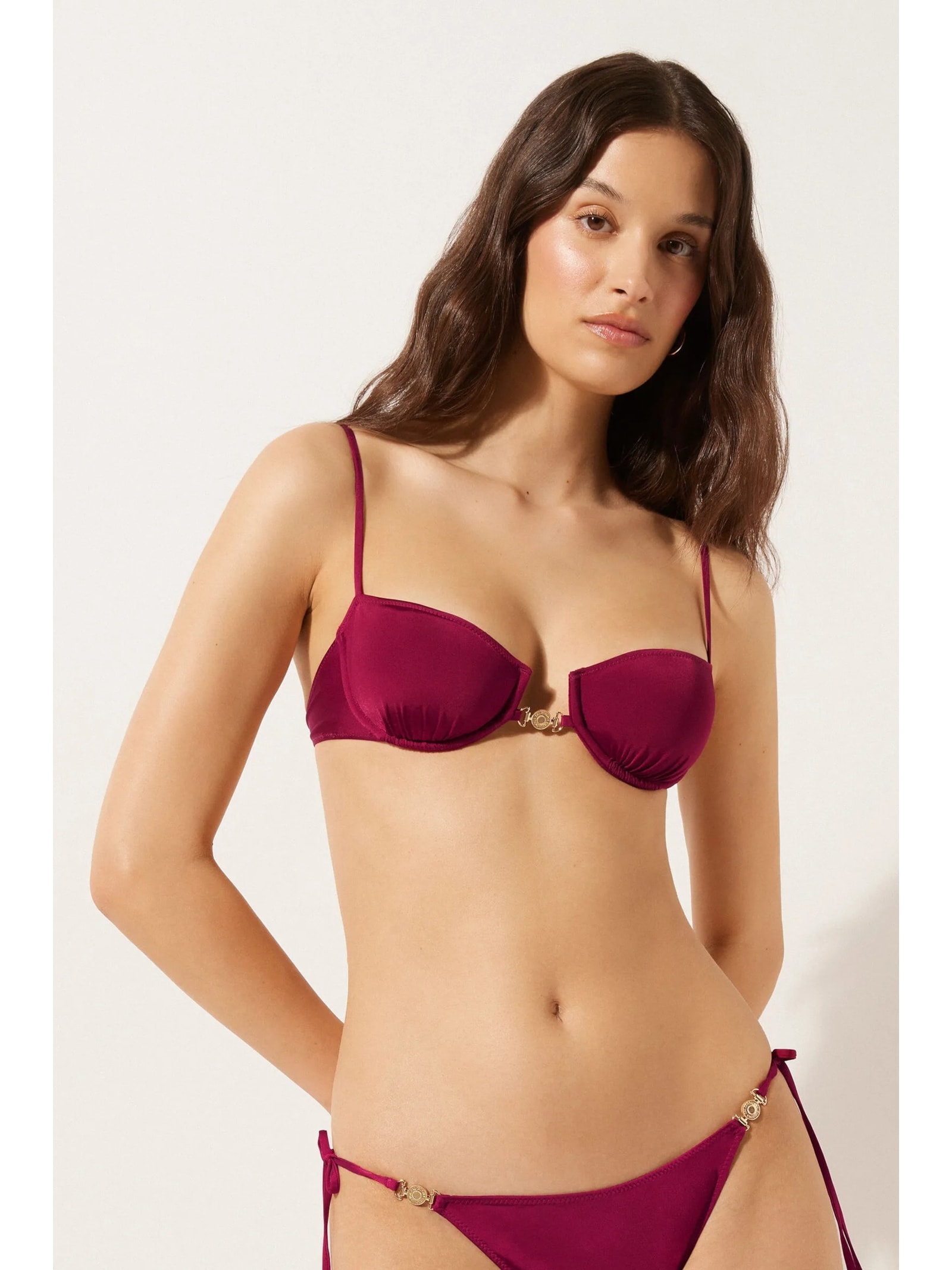 Parte De Cima De Biquíni Balconette Minimal Fit Bordô Calzedonia