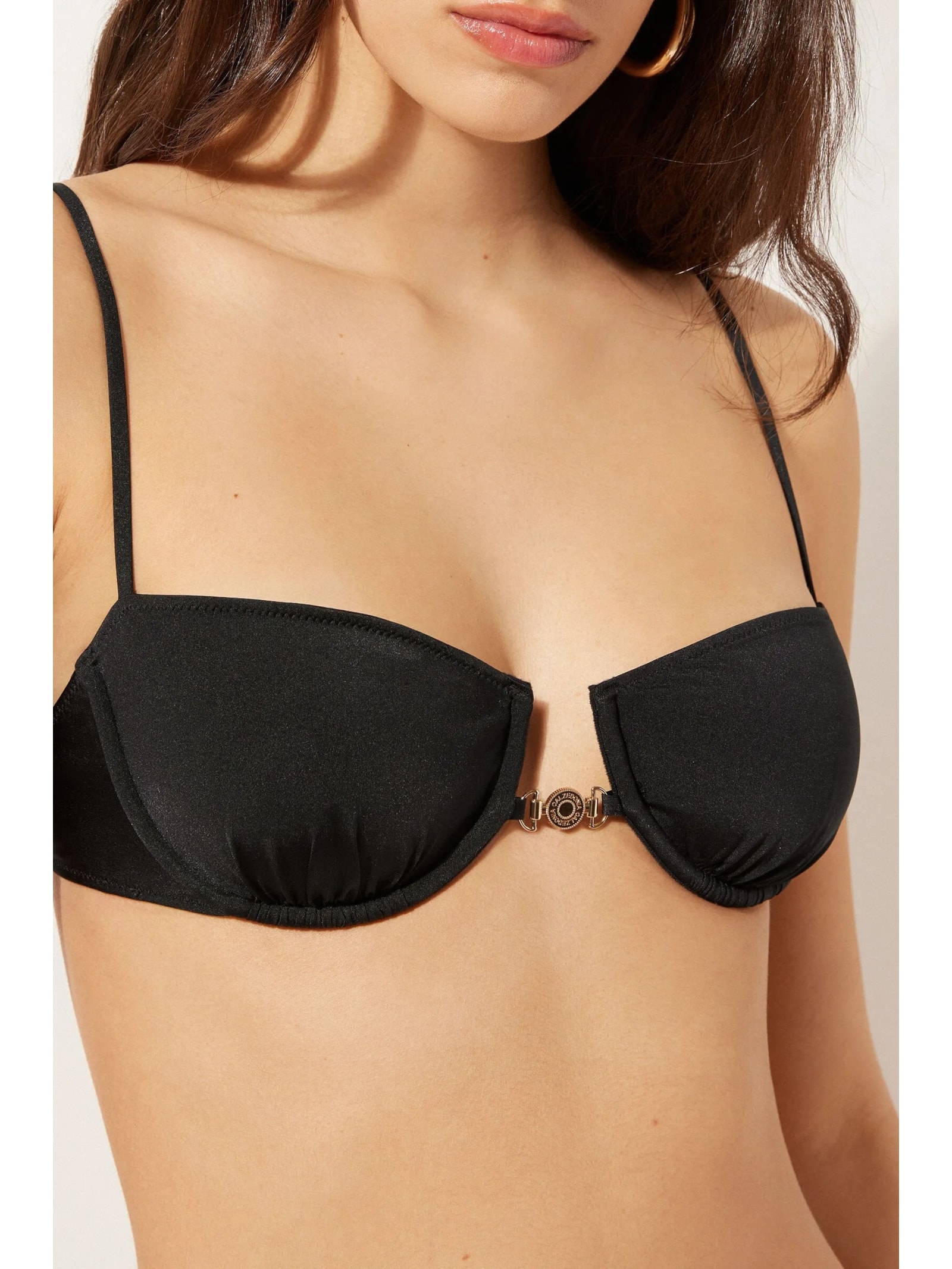 Parte De Cima De Biquíni Balconette Minimal Fit Preto Calzedonia