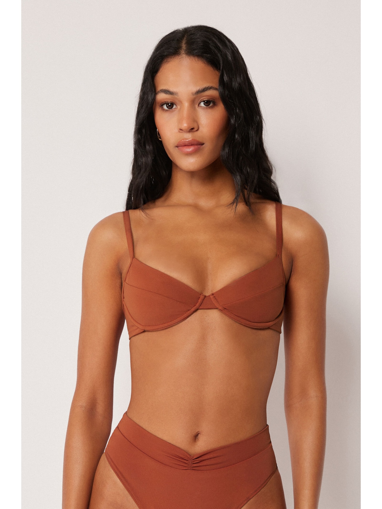 Parte De Cima De Biquíni Balconette Premium Fit Marrom Calzedonia