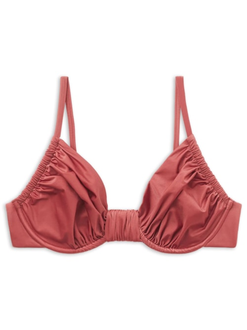 Parte De Cima De Biquíni Balconette Shiny Satin – Laranja