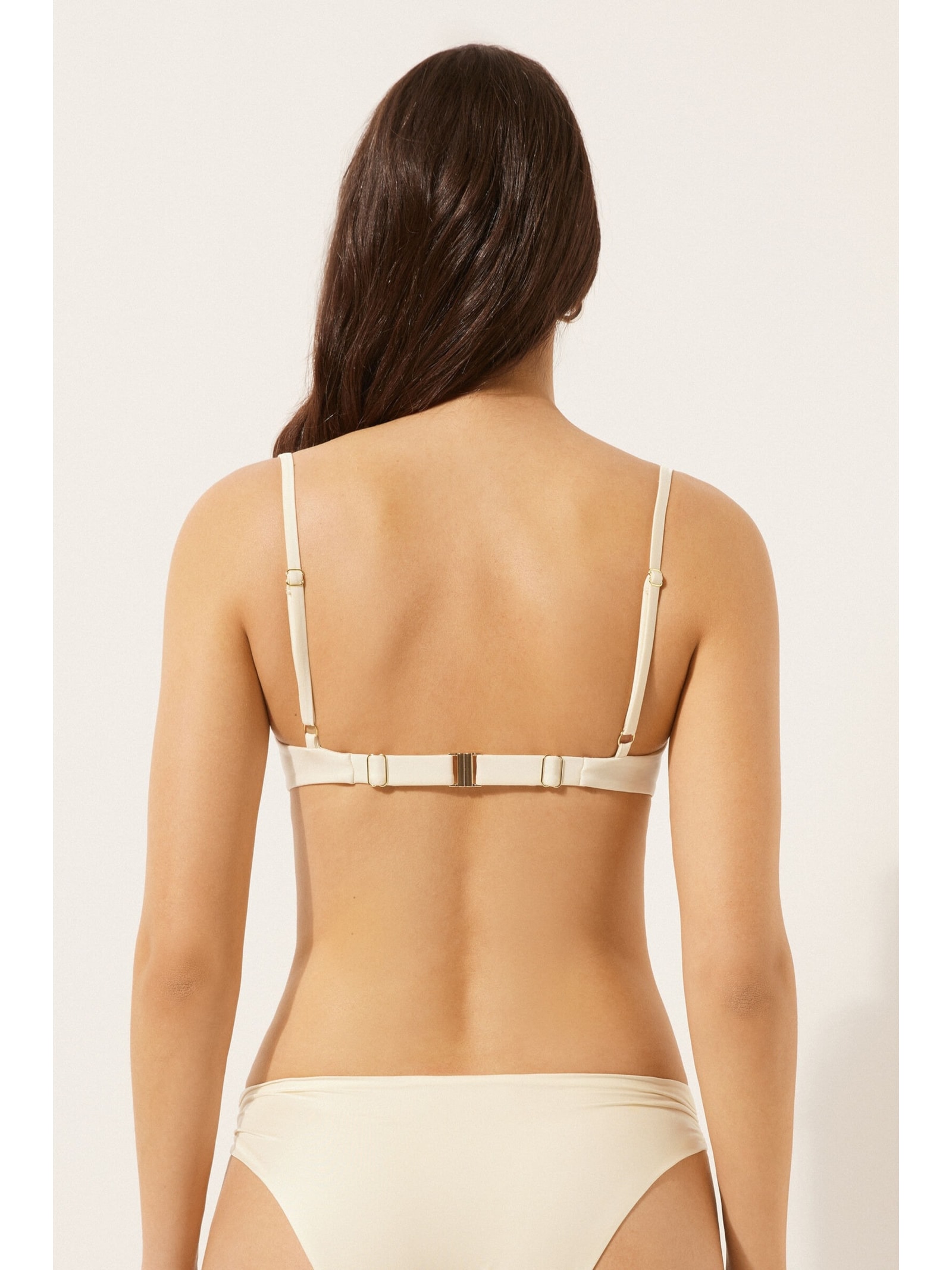 Parte De Cima De Biquíni Balconette Shiny Satin Off-White Calzedonia