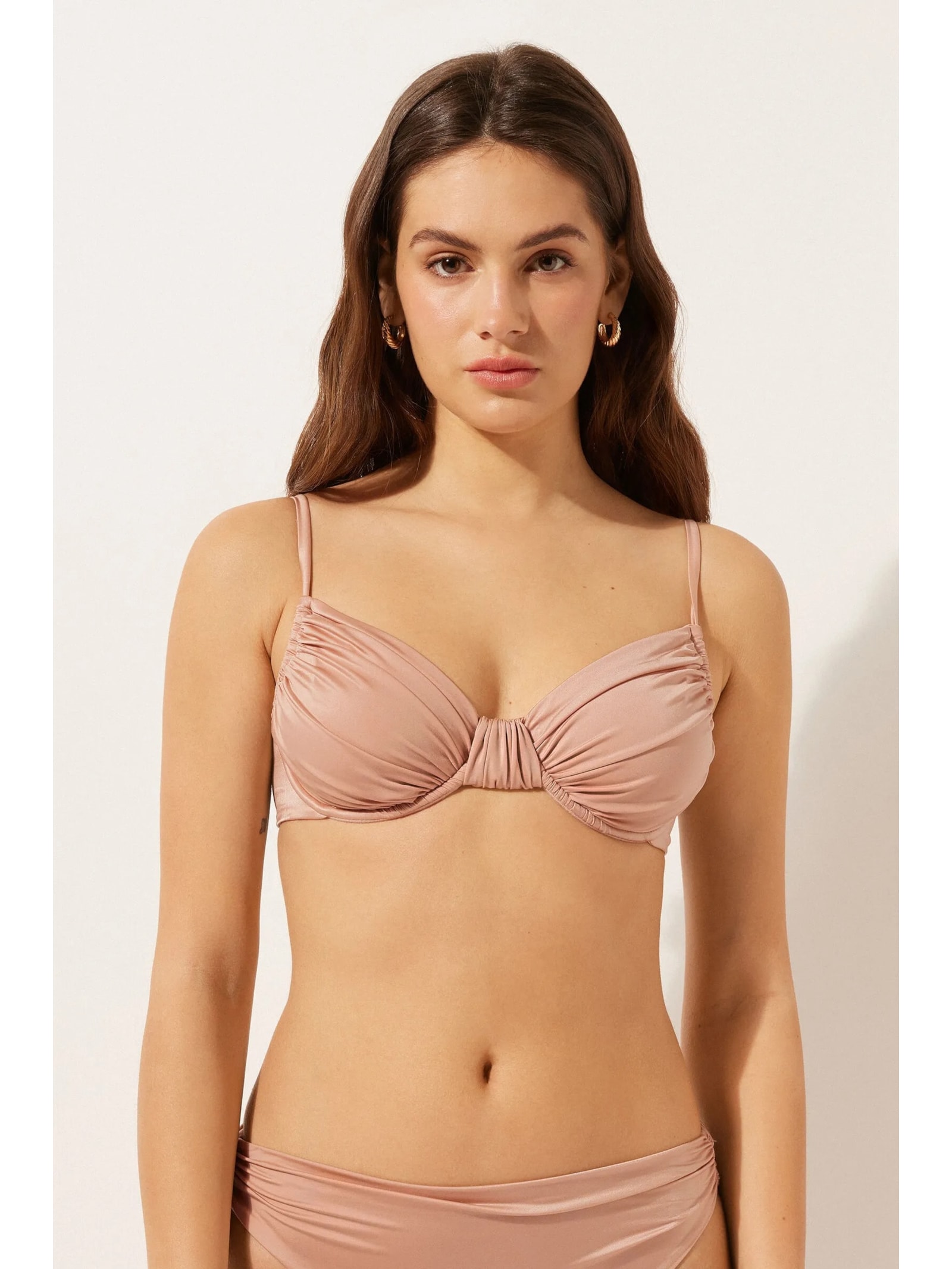 Parte De Cima De Biquíni Balconette Shiny Satin Rosa Calzedonia