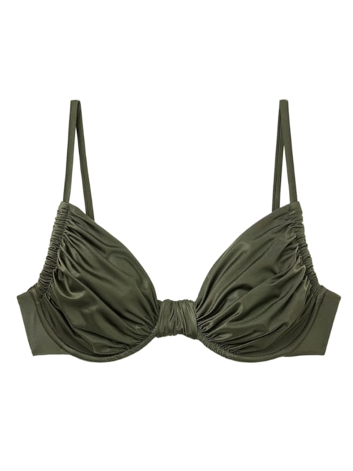 Parte De Cima De Biquíni Balconette Shiny Satin – Verde