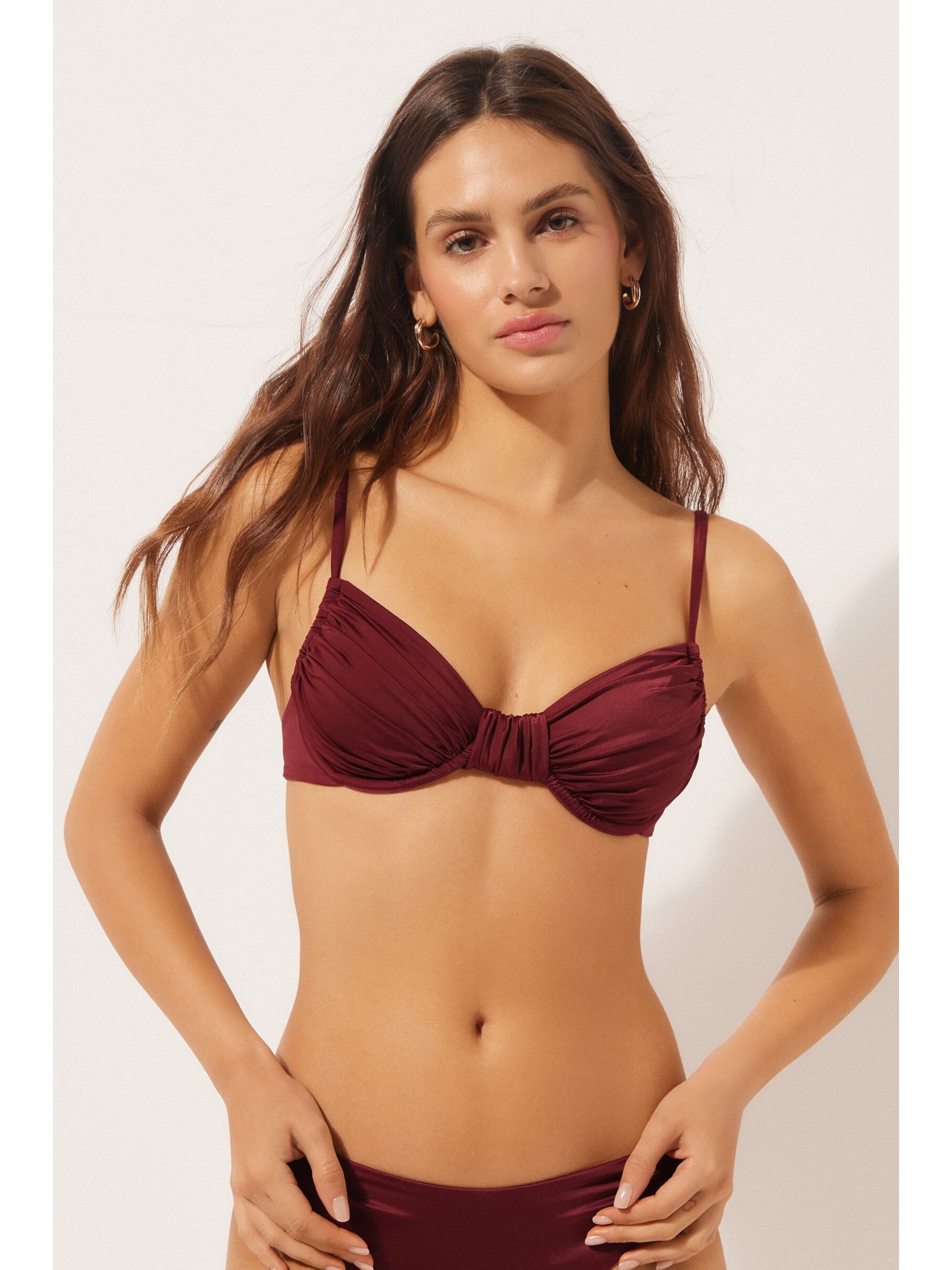 Parte De Cima De Biquíni Balconette Shiny Satin Vermelho Calzedonia