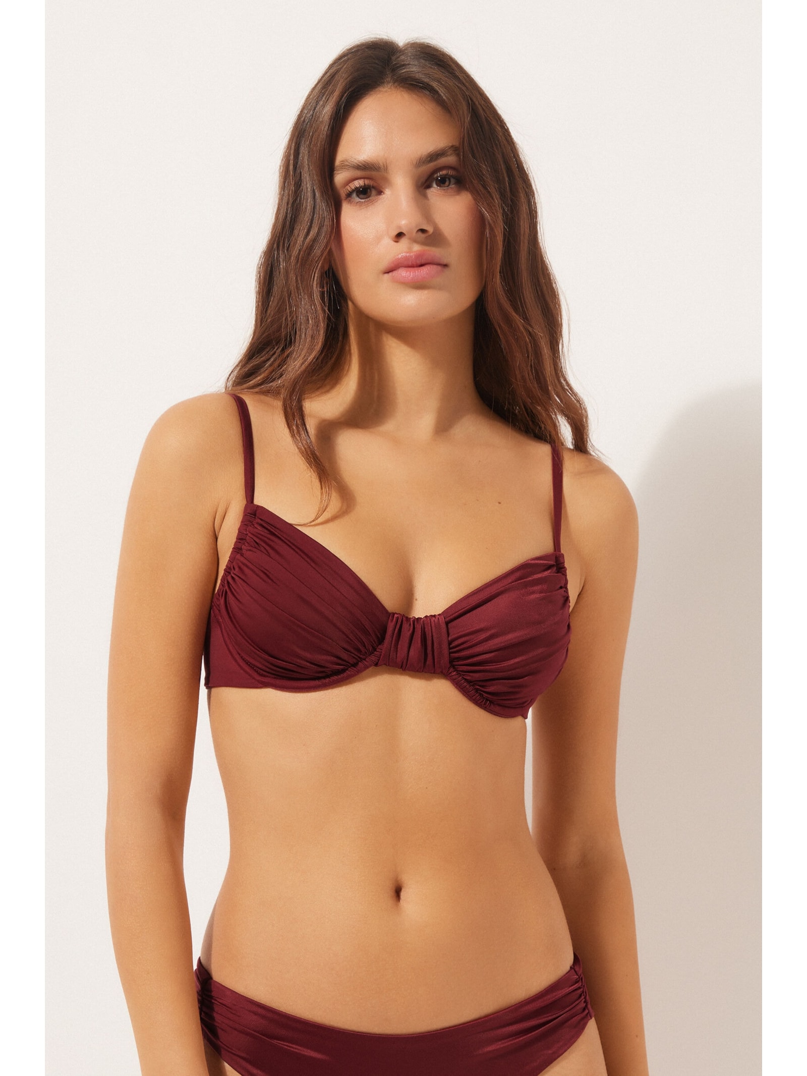 Parte De Cima De Biquíni Balconette Shiny Satin Vermelho Calzedonia