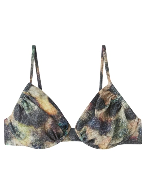 Parte De Cima De Biquíni Balconette Sparkling Camouflage – Marrom
