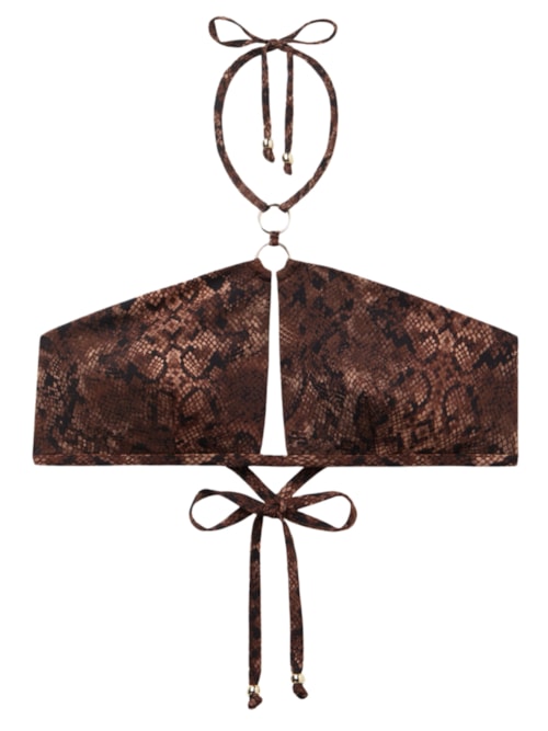 Parte De Cima De Biquíni Brown Snake – Marrom