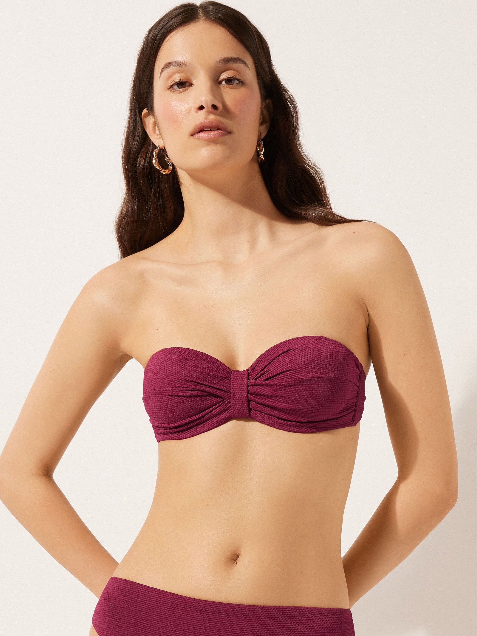 Parte De Cima De Biquíni Classy Piquet Bordô Calzedonia