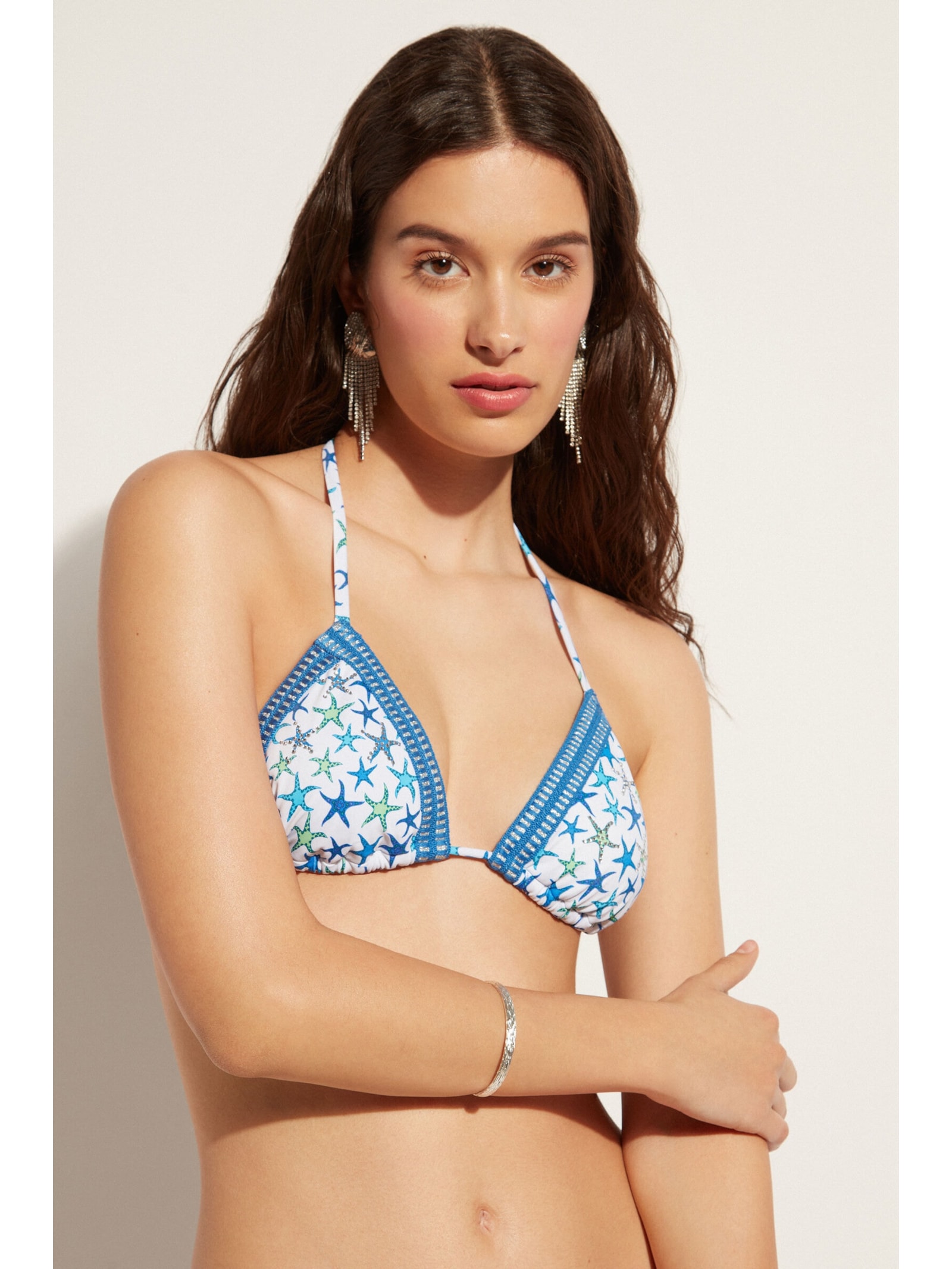 Parte De Cima De Biquíni Cortininha Bayahibe Azul Calzedonia