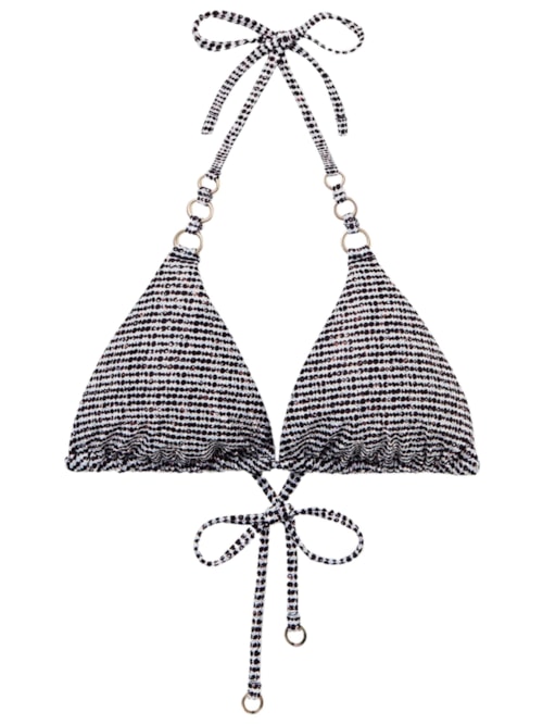 Parte De Cima De Biquíni Cortininha Black Dots – Preto