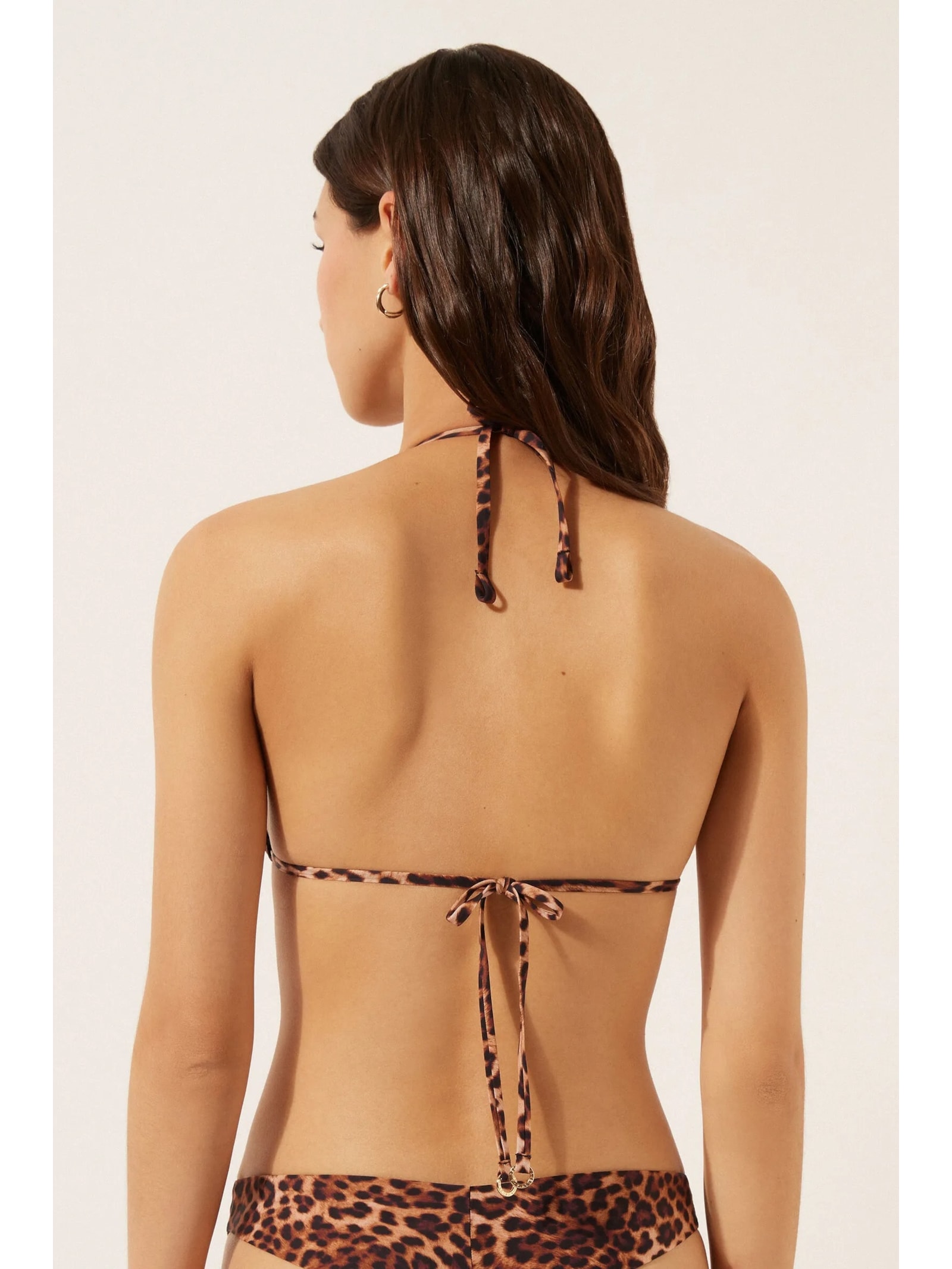 Parte De Cima De Biquíni Cortininha Brown Animalier Marrom Calzedonia