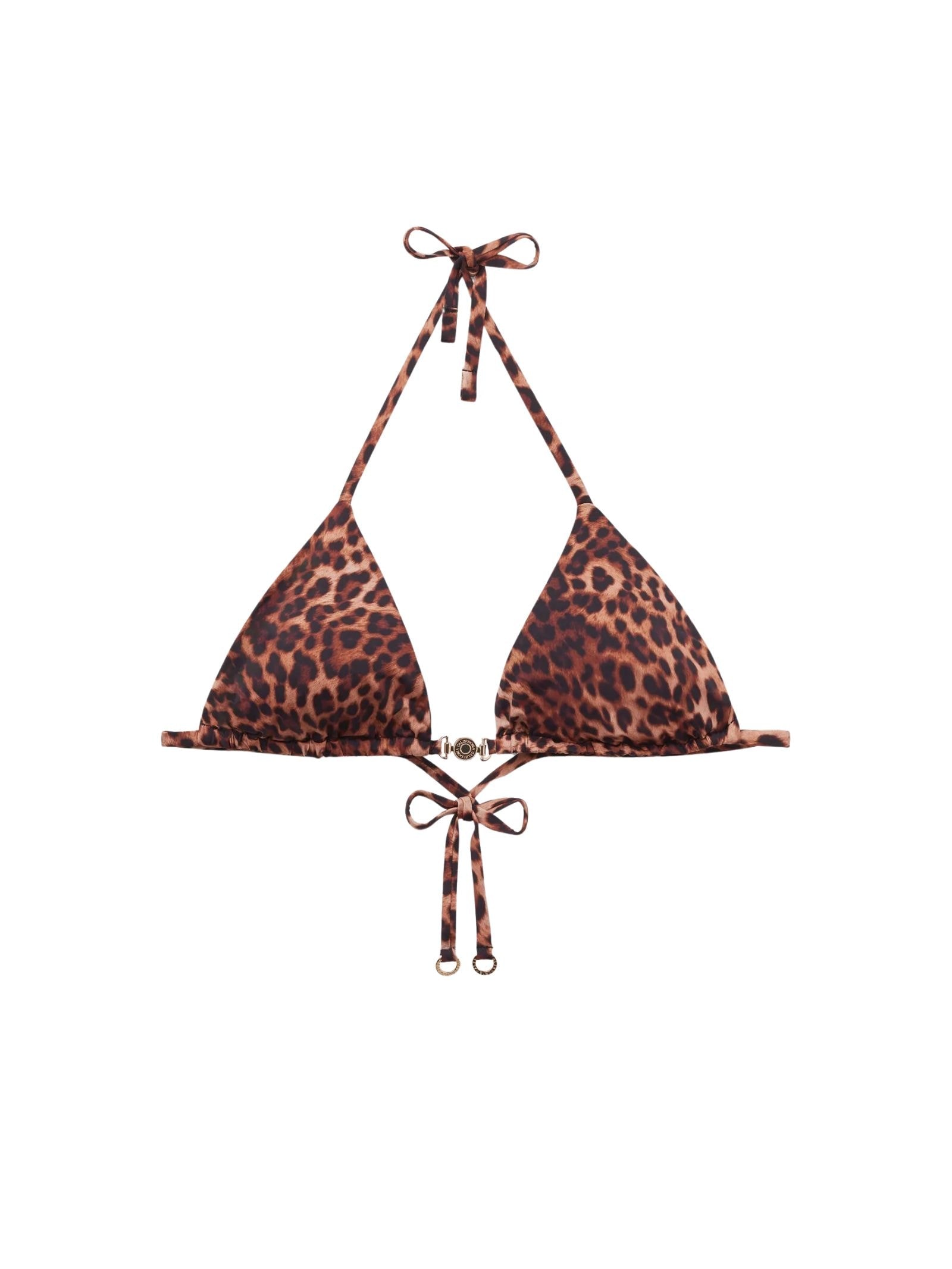 Parte De Cima De Biquíni Cortininha Brown Animalier Marrom Calzedonia