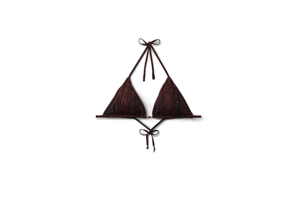 Parte De Cima De Biquíni Cortininha Dark Animalier - Marrom