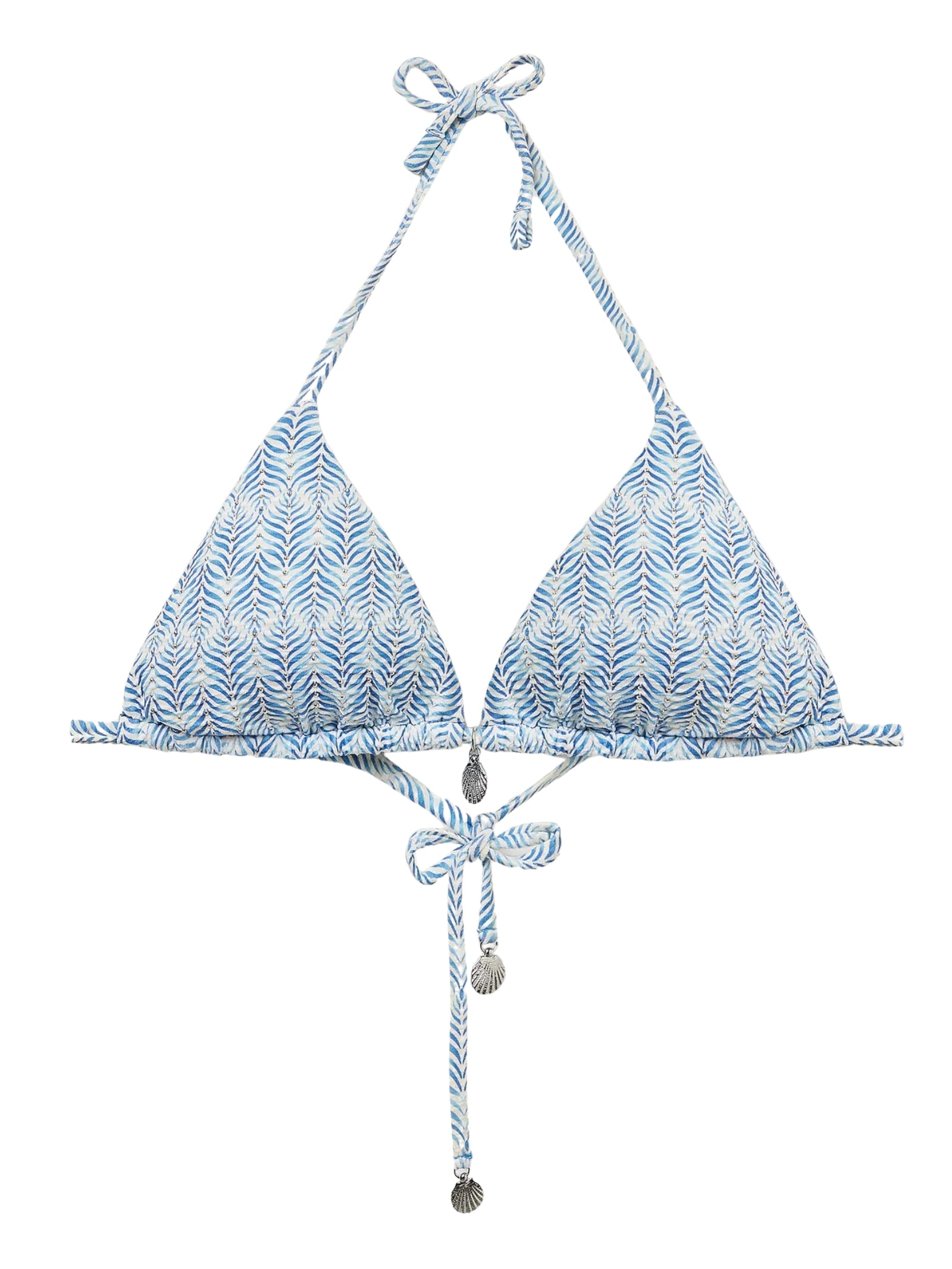 Parte De Cima De Biquíni Cortininha Delicate Geometric Azul Calzedonia