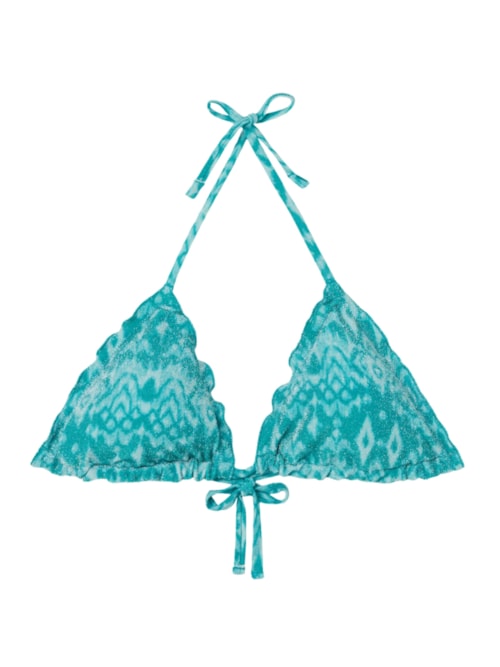 Parte De Cima De Biquíni Cortininha Ethnic Island – Azul