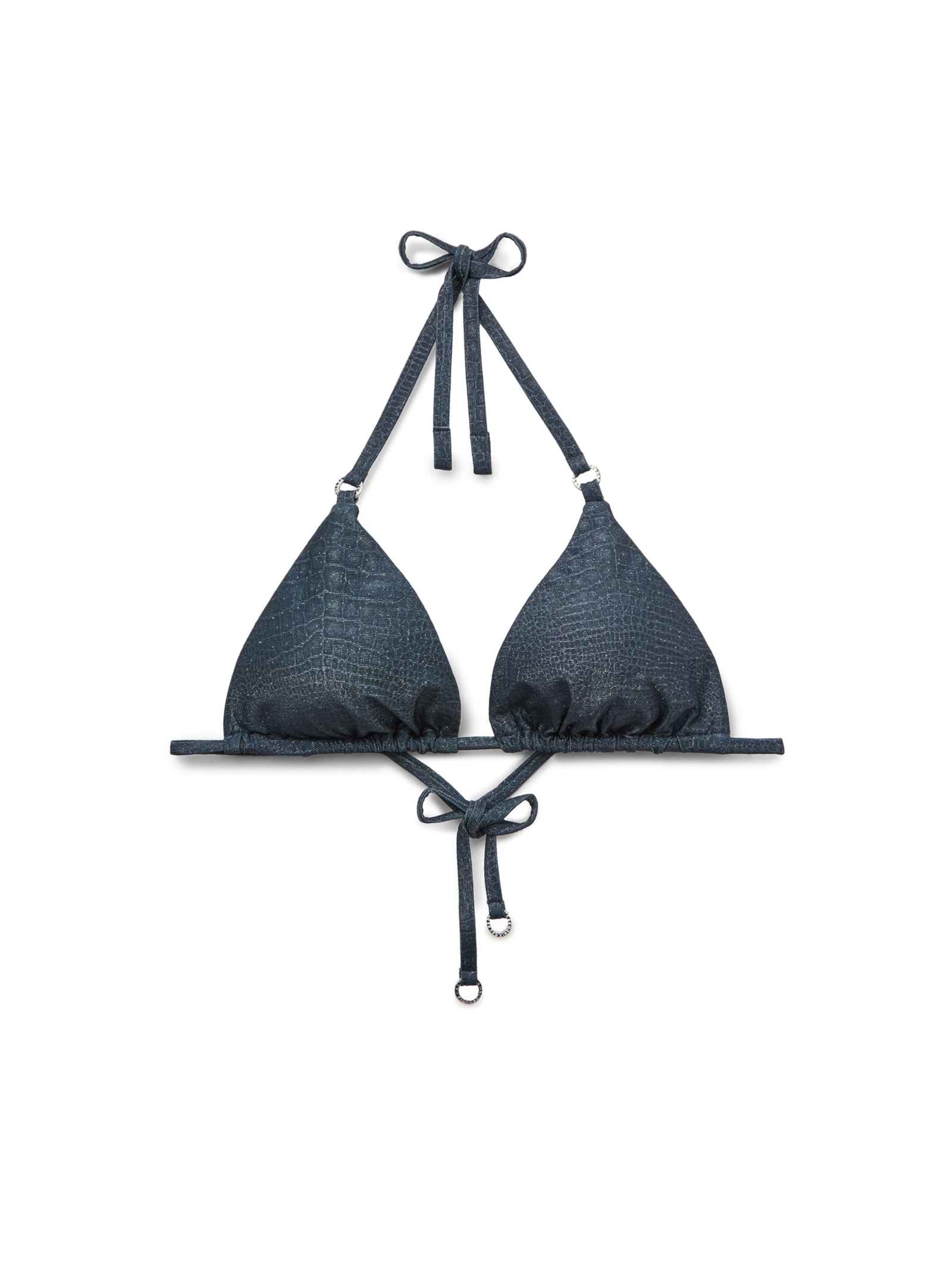 Parte De Cima De Biquíni Cortininha Glowing Python Azul Calzedonia